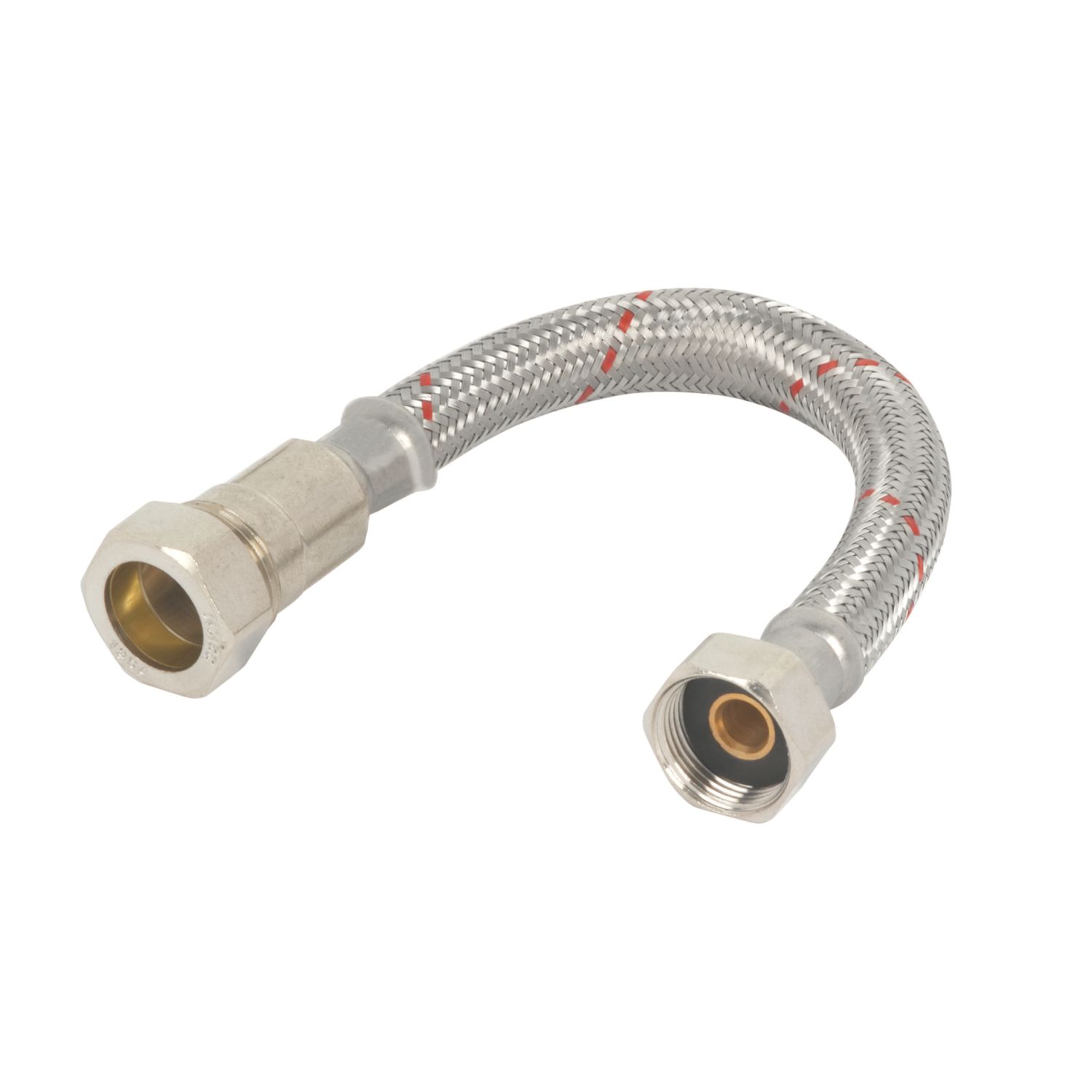 Essentials Flexible Tap Connector with Isolating Valve 22mm x 3/4" x 300mm (92275)
