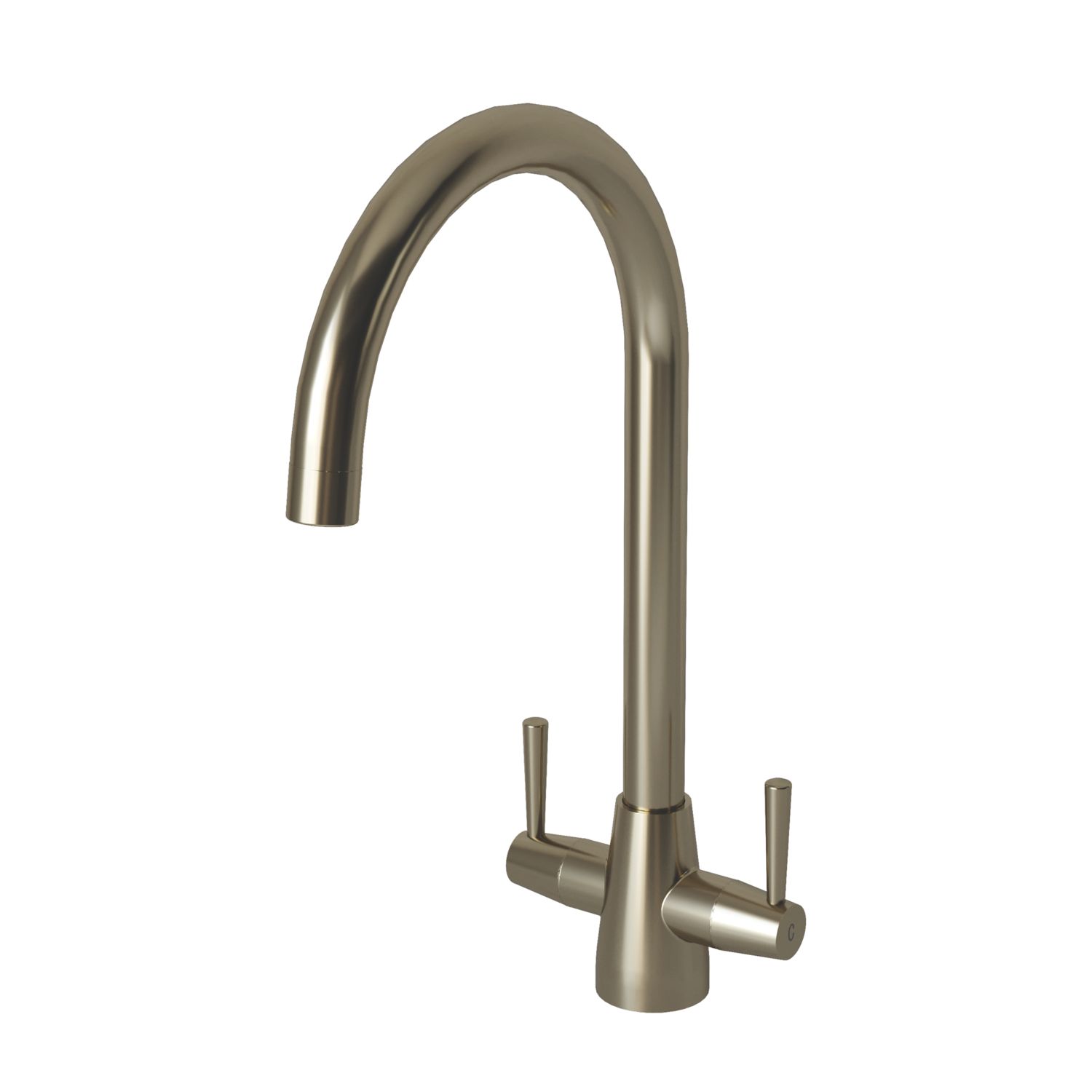 ETAL Wick Twin Lever Kitchen Mixer Tap Brushed Steel (922FJ)