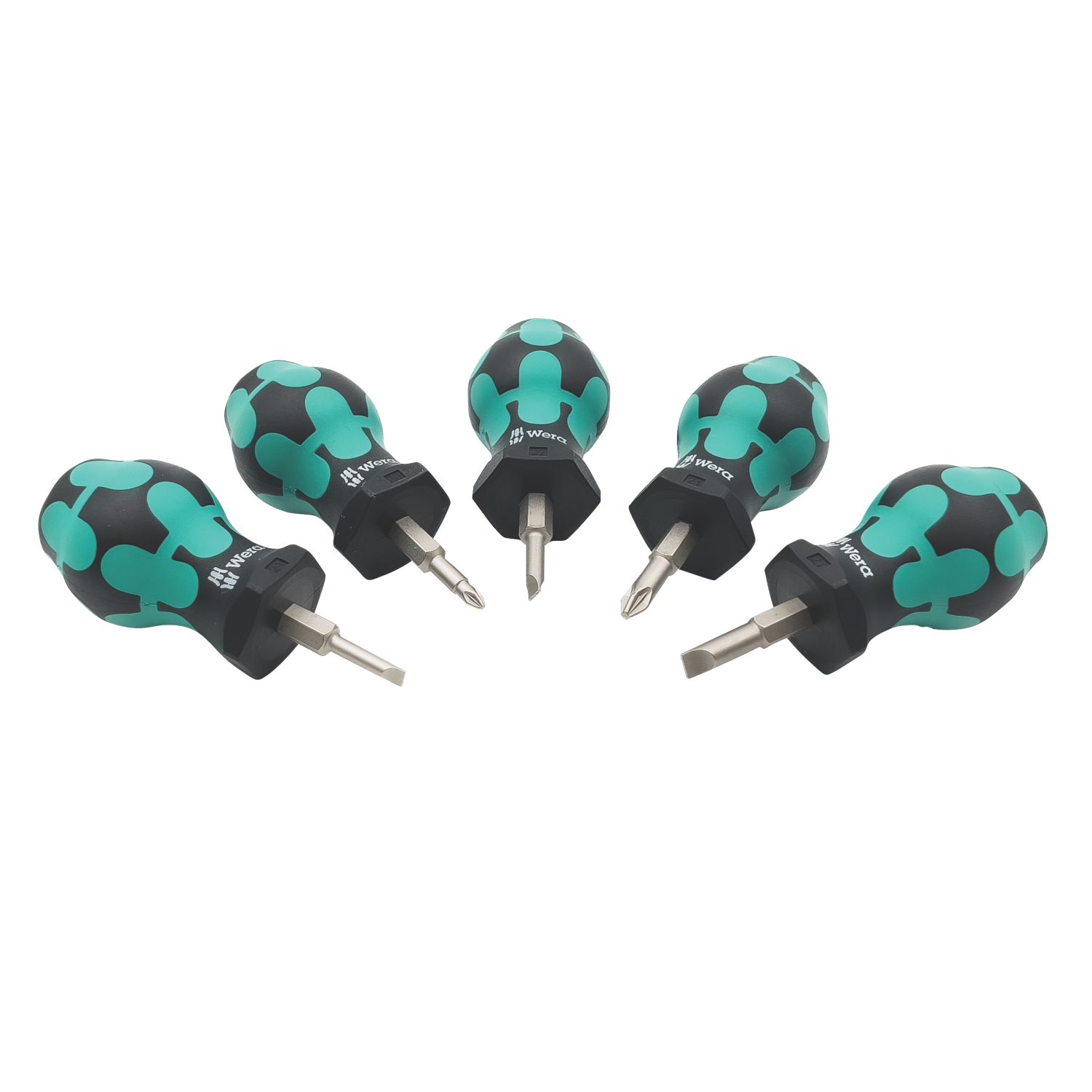 Wera Set 2 Mixed Stubby Screwdriver Set 5 Pieces (922PK)