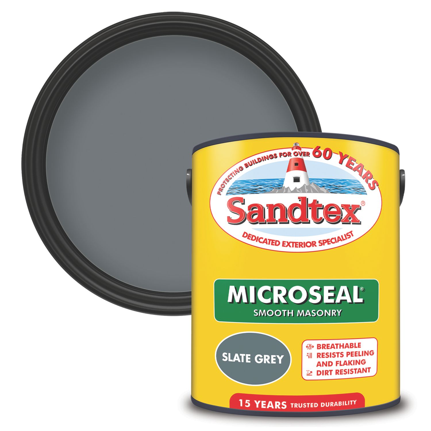 Sandtex 5Ltr Ultra Smooth Slate Grey Masonry Paint (923AK)