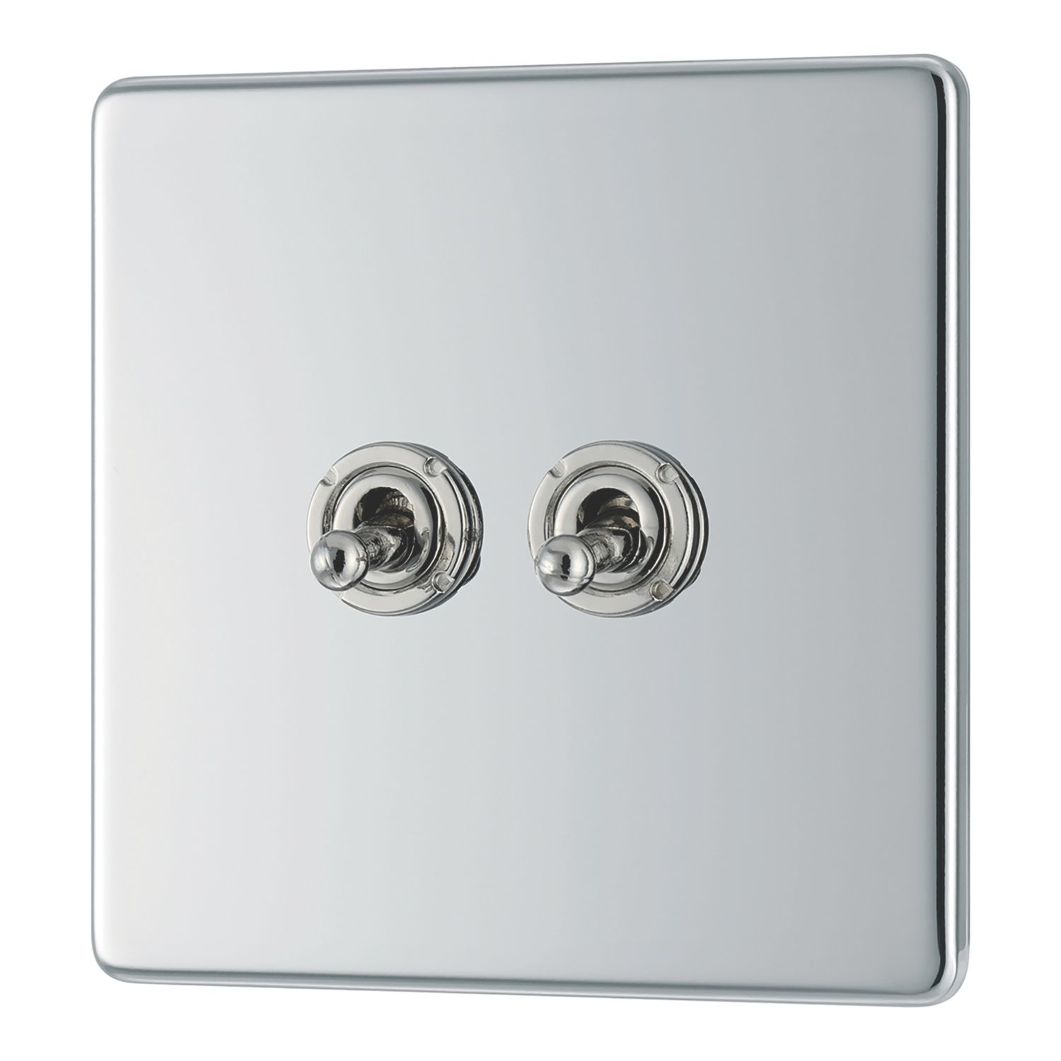 LAP 20A 16AX 2-Gang 2-Way Toggle Switch Polished Chrome (923PN)