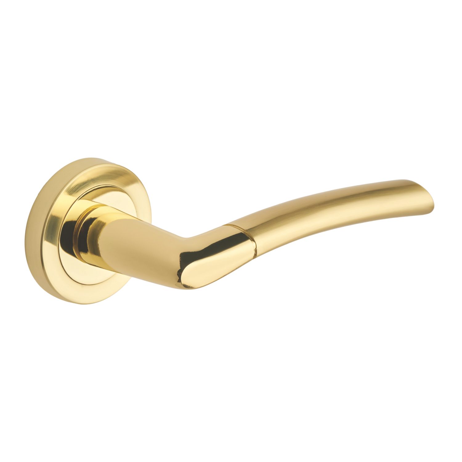 Designer Levers Augusta Door Handle Pair Polished / Brushed Brass (924KK)