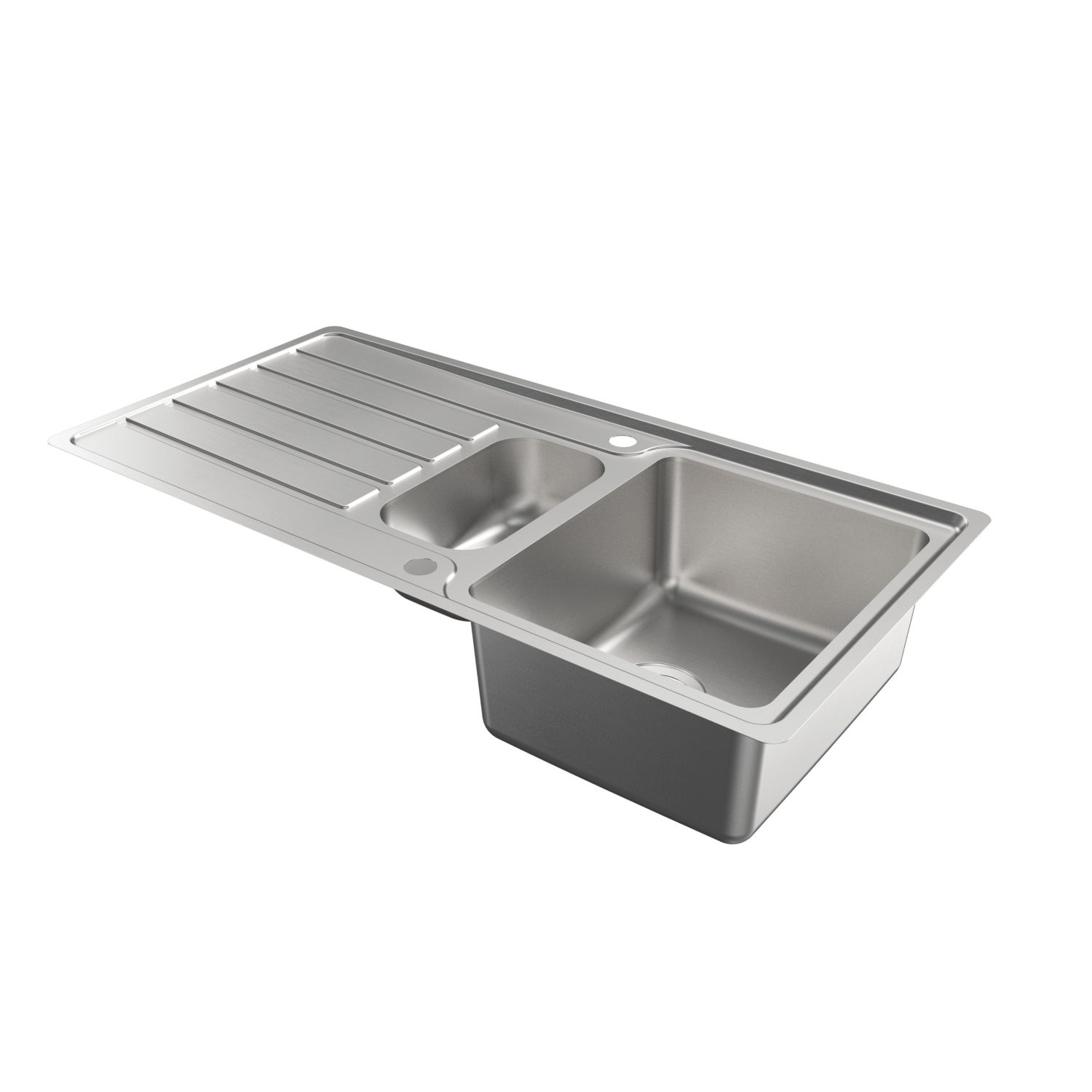 Swirl Canche 1.5 Bowl Polished Stainless Steel Sink 1005mm x 505mm (926AH)