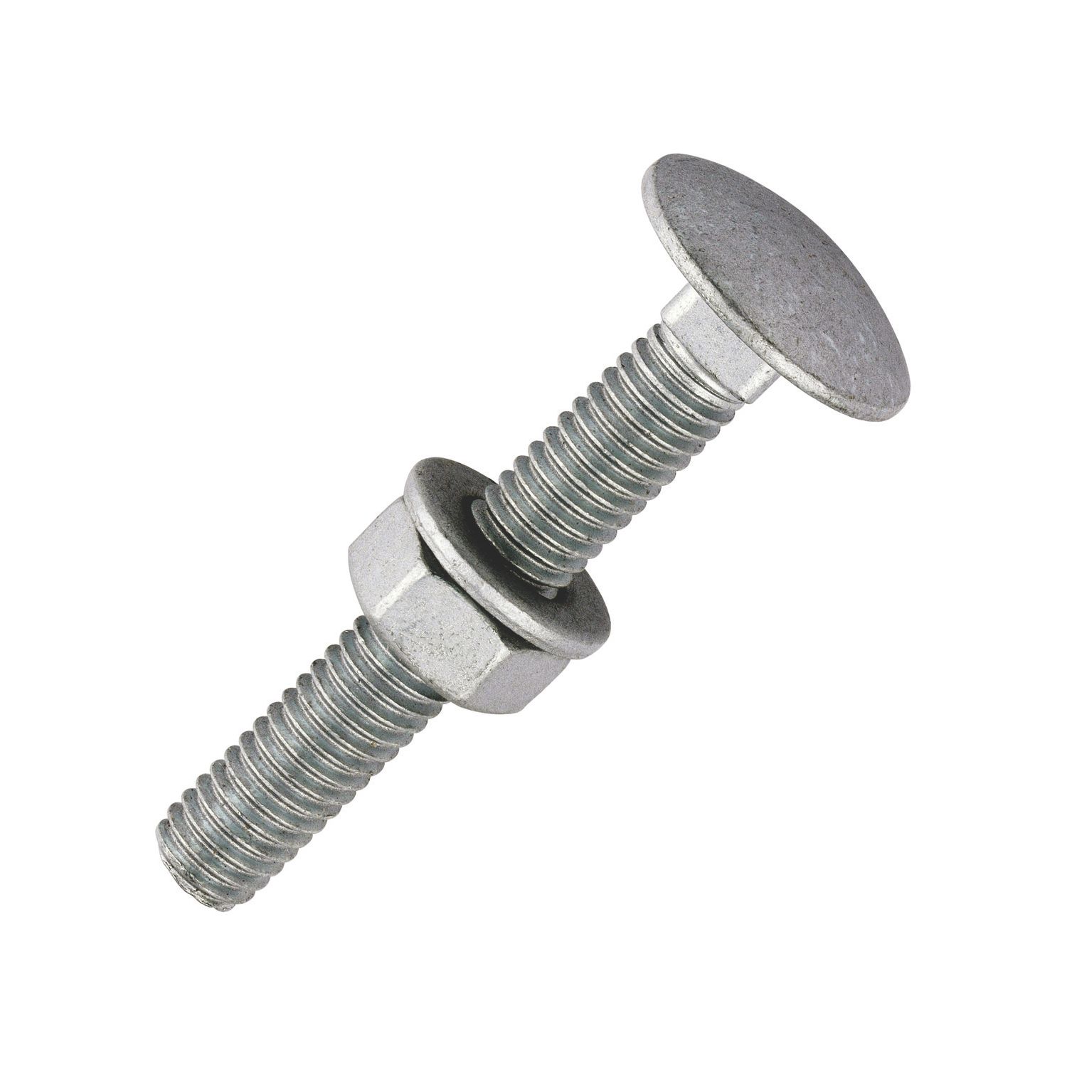Timco Exterior Carriage Bolts Carbon Steel Organic Silver Coating M6 x 40mm 10 Pack (928KG)