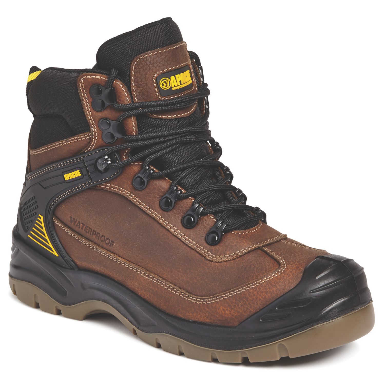 Apache Ranger Size 10 Brown Waterproof Steel Toe Cap Safety Boots (928KV)