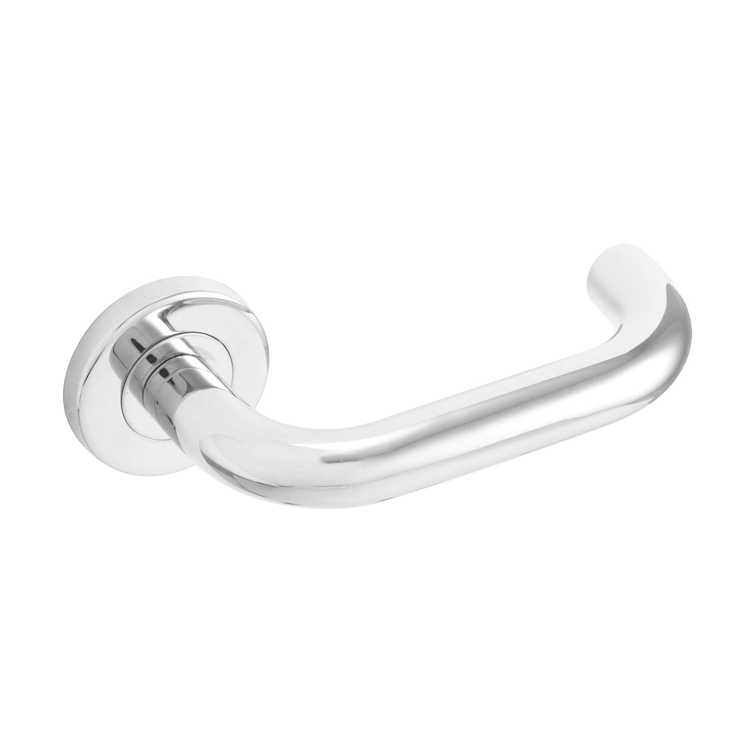 Eclipse Precision Safety Fire Rated Lever on Rose Door Handle Pair Polished Stainless Steel (928KW)