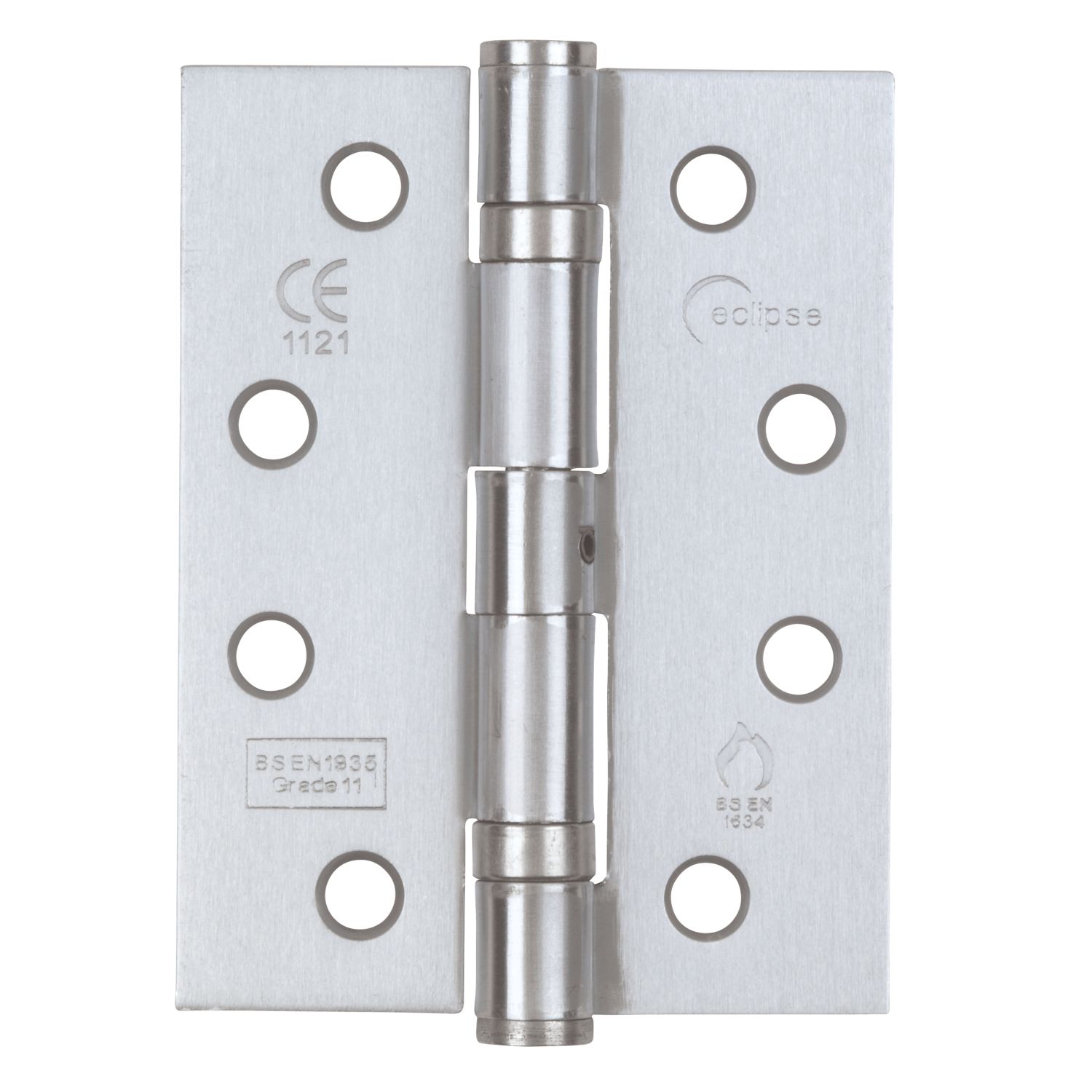 Eclipse Satin Chrome Grade 11 Fire Rated Ball Bearing Hinges 102mm x 76mm 3 Pack (9298J)