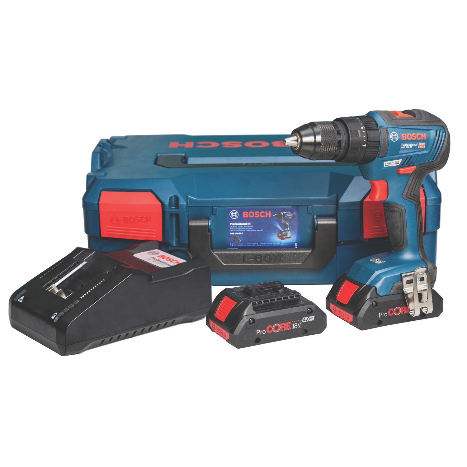 Bosch 06019H5372 18V 2 x 4.0Ah Li-Ion Coolpack Brushless Cordless Combi Drill (929HP)