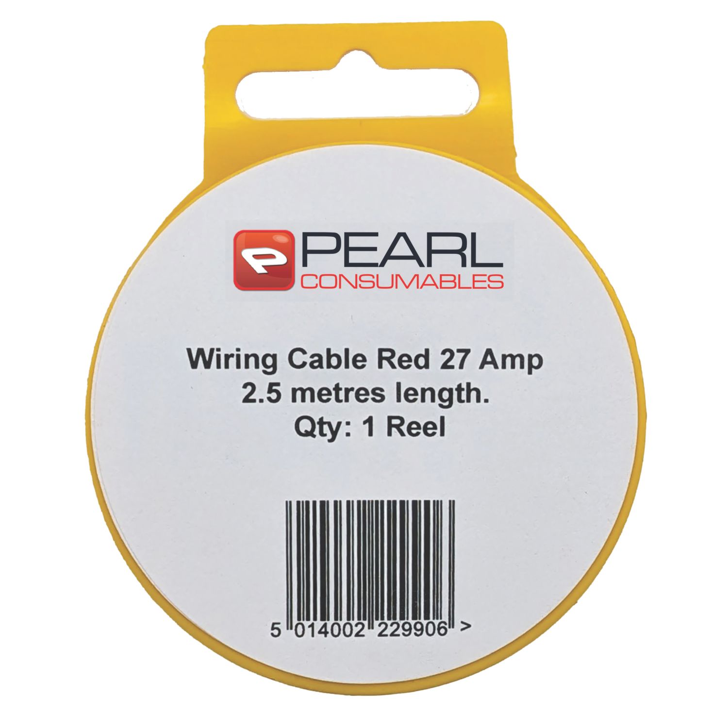 Pearl Consumables 27A 3.1mm² Automotive Cable 2.5m Coil Red (930YY)