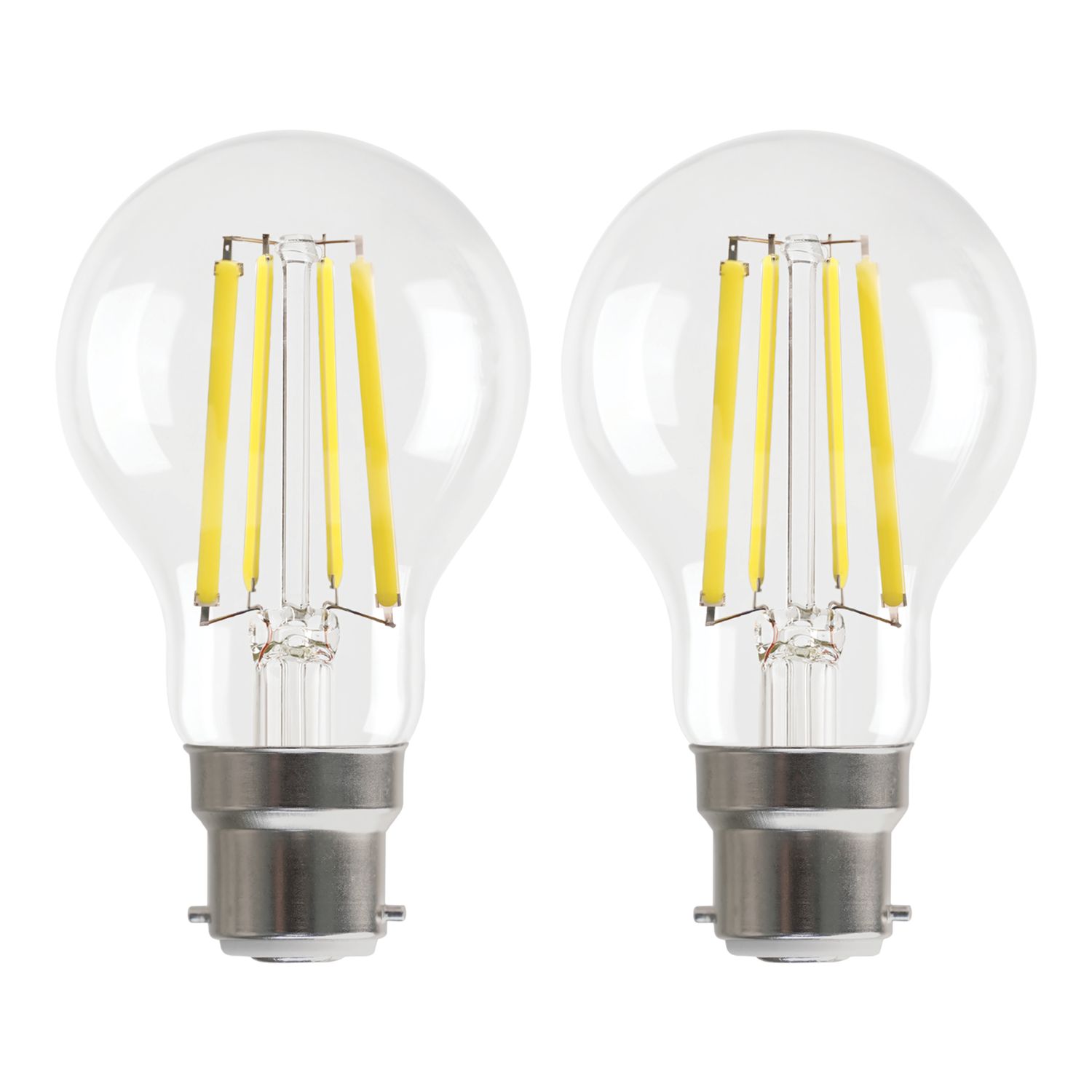 LAP B22 A60 LED Light Bulb Clear 806lm 3.8W 2 Pack (931CF)