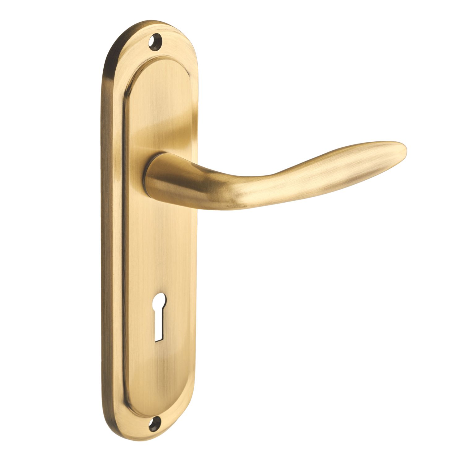 Designer Levers Mocho Fire Rated Lever Lock Door Handle Pair Antique Brass (931KK)