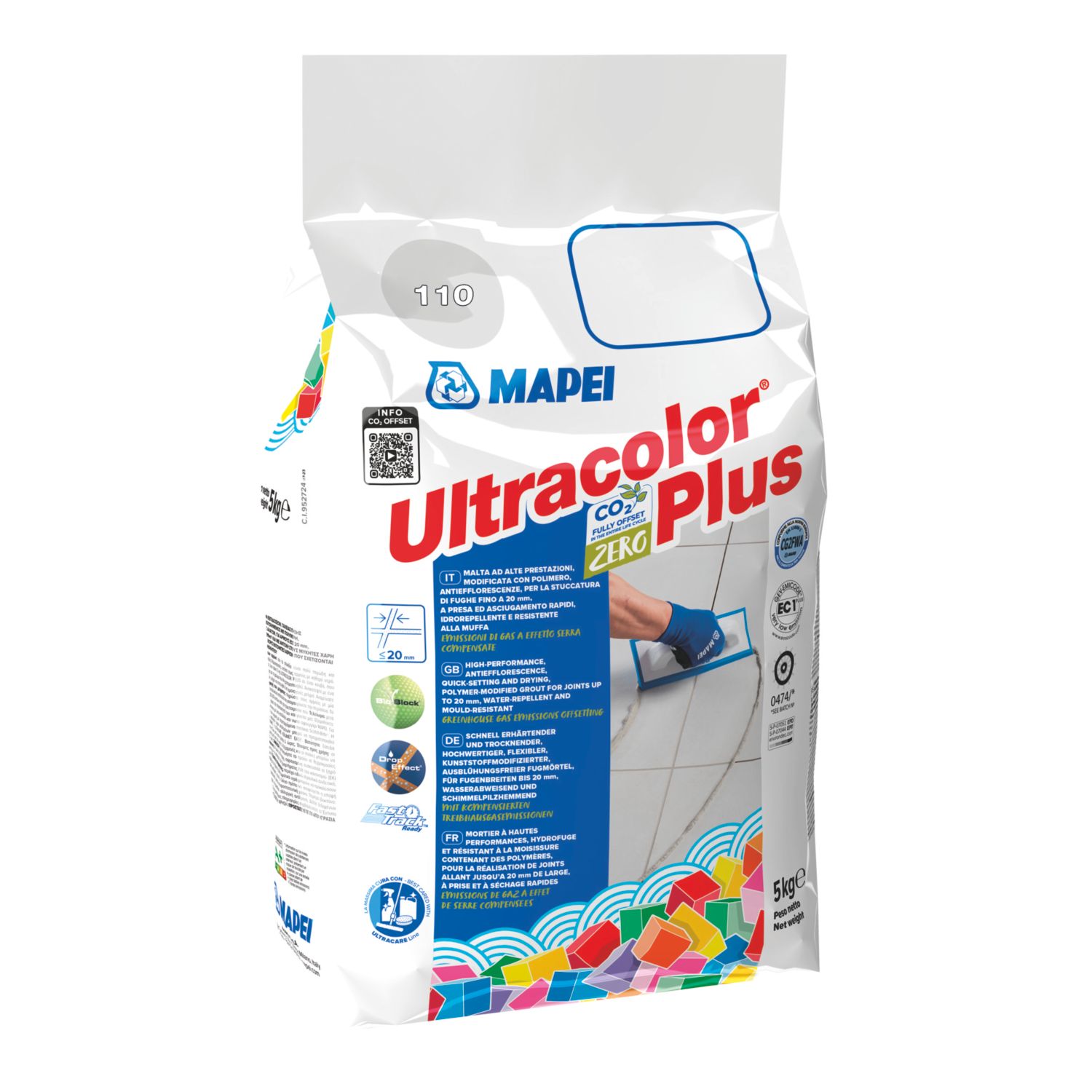 Mapei Ultracolour Plus Wall & Floor Grout Manhattan Grey 5kg (93218)