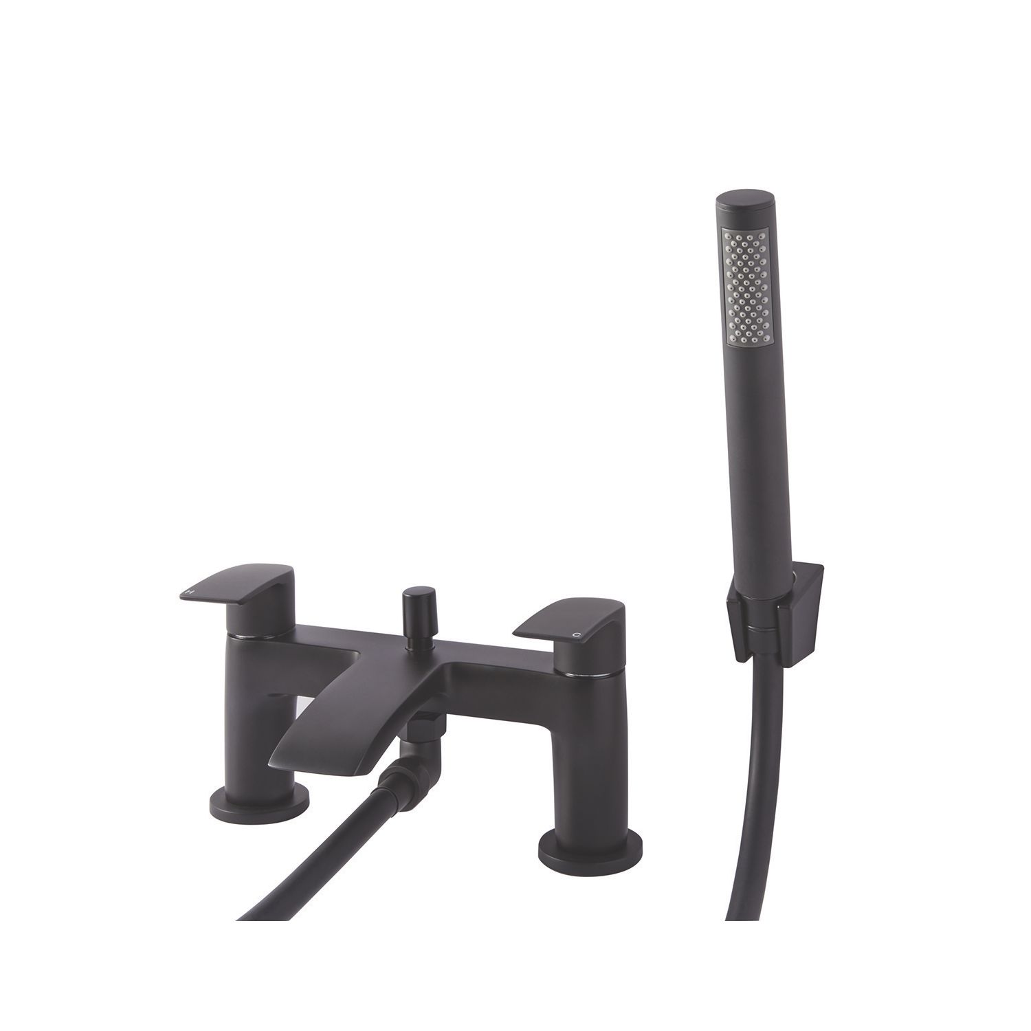 Highlife Bathrooms Coll Matt Black 122mm Deck Mounted Dual Control Manual Shower Mixer Tap (932HL)