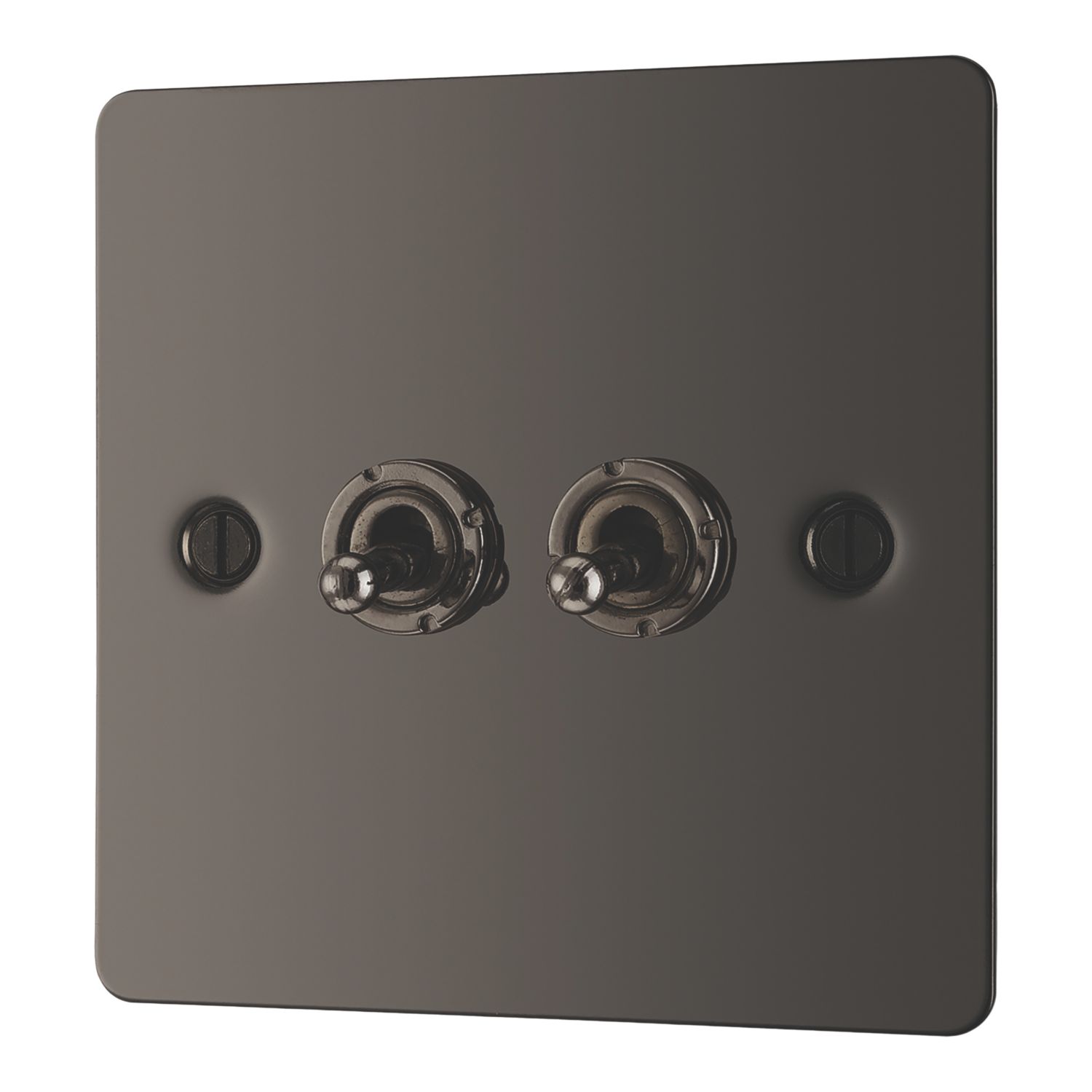 LAP 20A 16AX 2-Gang 2-Way Toggle Switch Black Nickel (933PN)