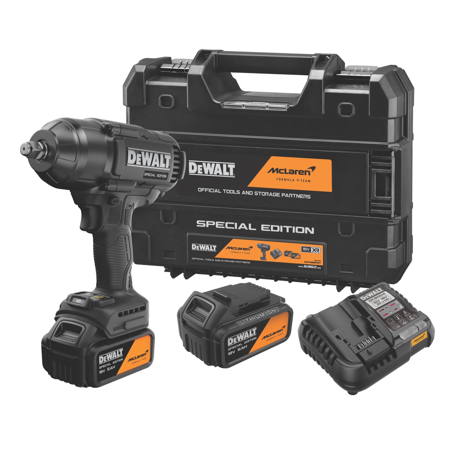 DEWALT McLaren F1 Team DCF99MP2T-GB 18V 2 x 5.0Ah Li-Ion XR Brushless Cordless Impact Wrench (934EH)