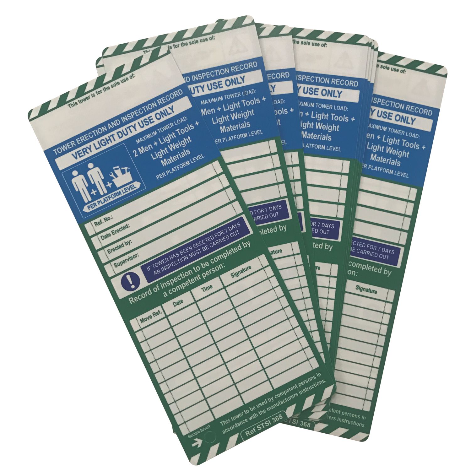 Scafftag Towertag Inserts 10 Pack (934FV)