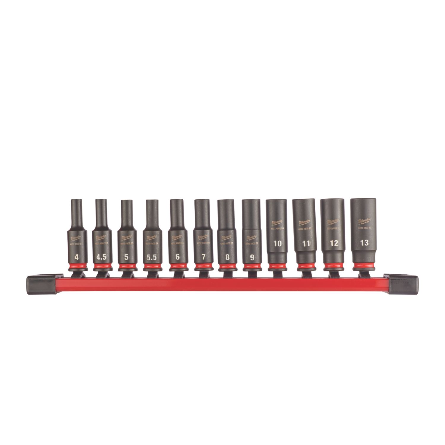 Milwaukee SHOCKWAVE 1/4" Drive Impact Socket Rail Set 12 Pieces (935GE)