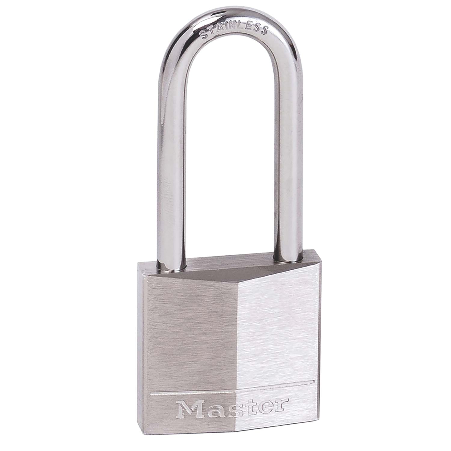 Master Lock 640EURDLH Water-Resistant Long Shackle Padlock Nickel 40mm (93685)