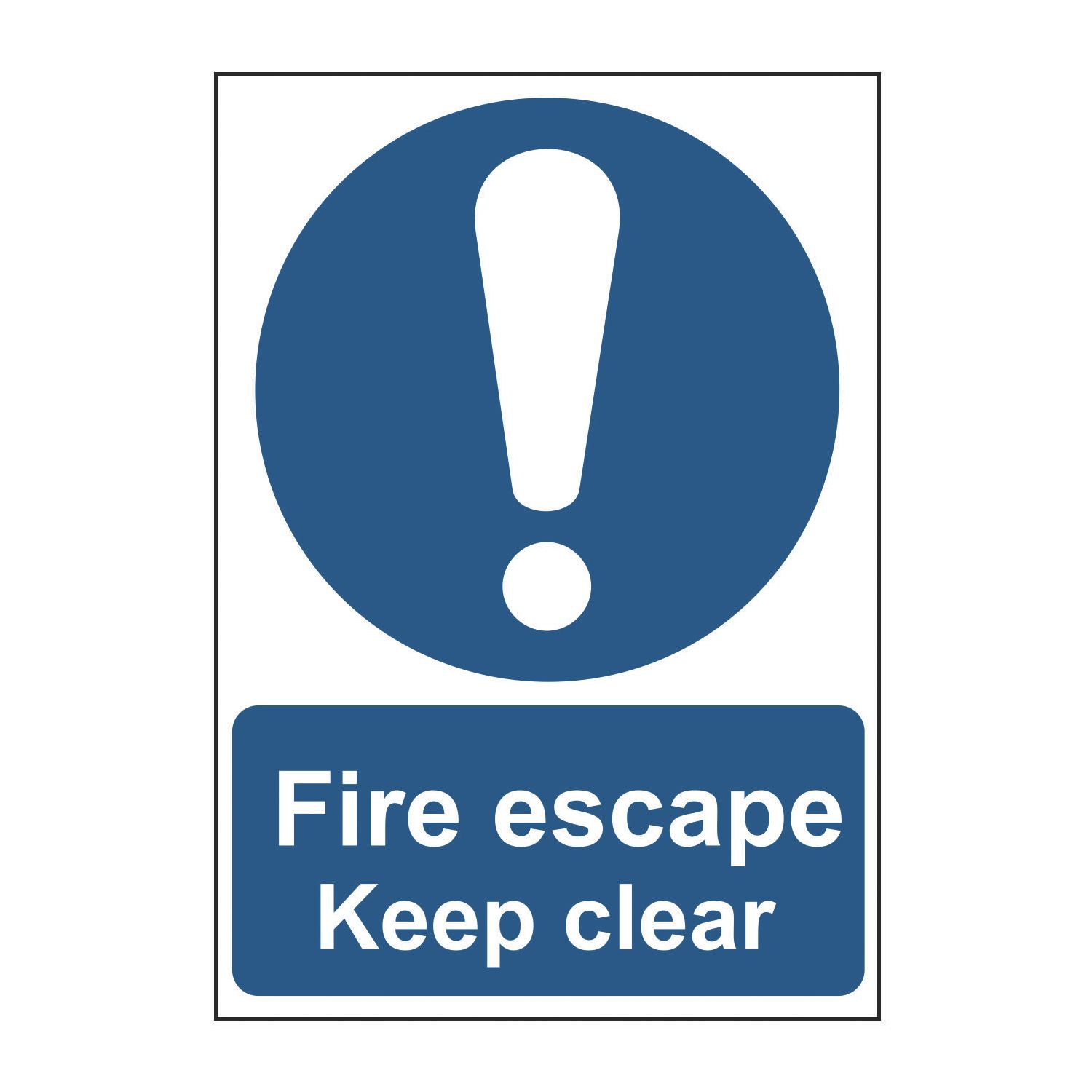 Essentials Non Photoluminescent "Fire Escape Keep Clear" Sign 210mm x 148mm (938FG)