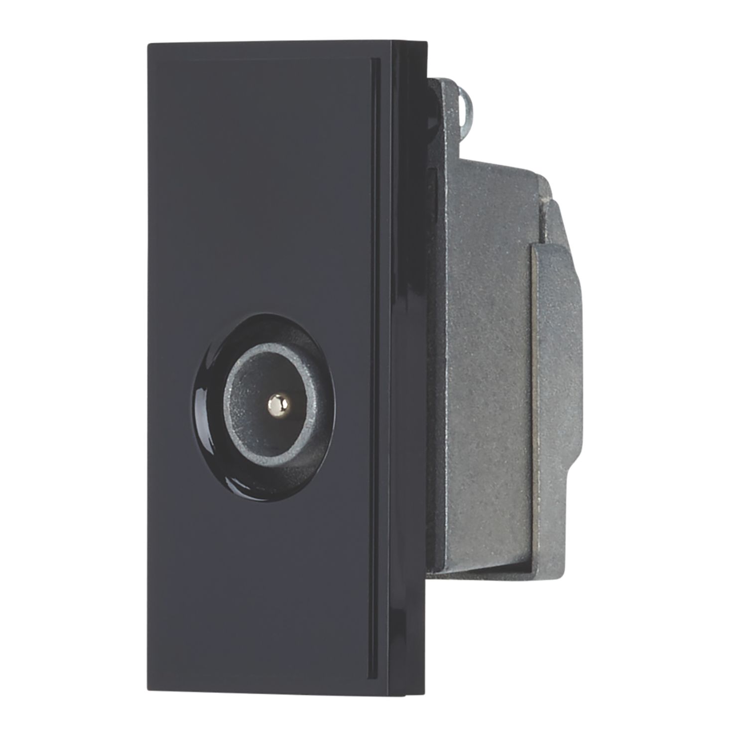 Contactum Media Modular Male Coaxial TV Socket Black (938RR)