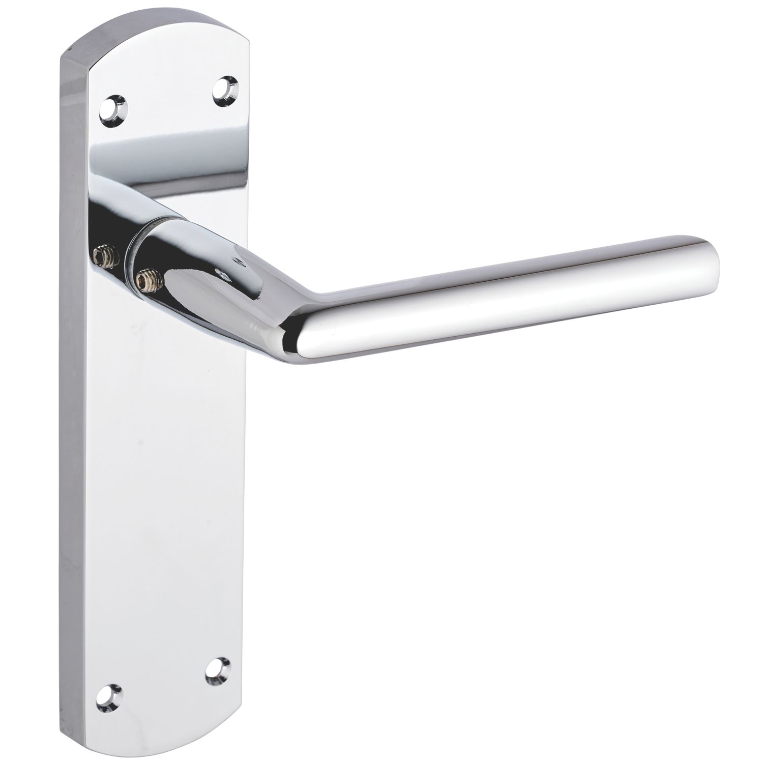 Smith & Locke Crane Fire Rated Latch Long Lever Door Handles Pair Polished Chrome (940HY)