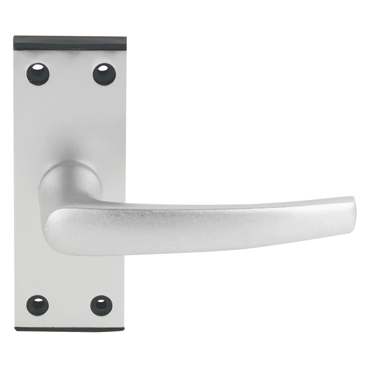 Smith & Locke Black End Cap Fire Rated Latch Door Handle Set Pair Satin Aluminium (9412J)