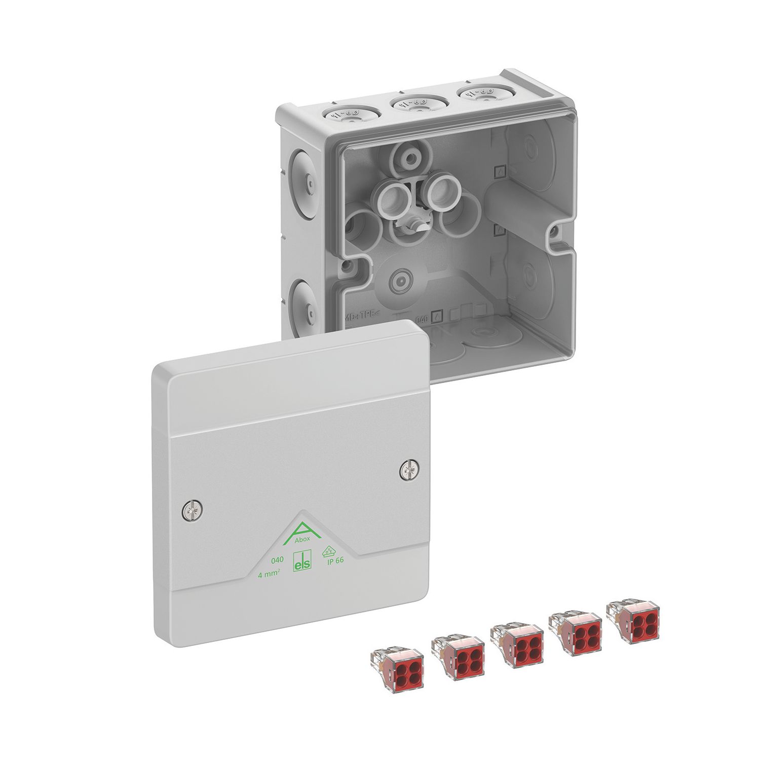 Spelsberg Grey IP66 24A 5-Terminal Weatherproof Outdoor Adaptable Junction Box 102mm x 57mm x 102mm (941EH)