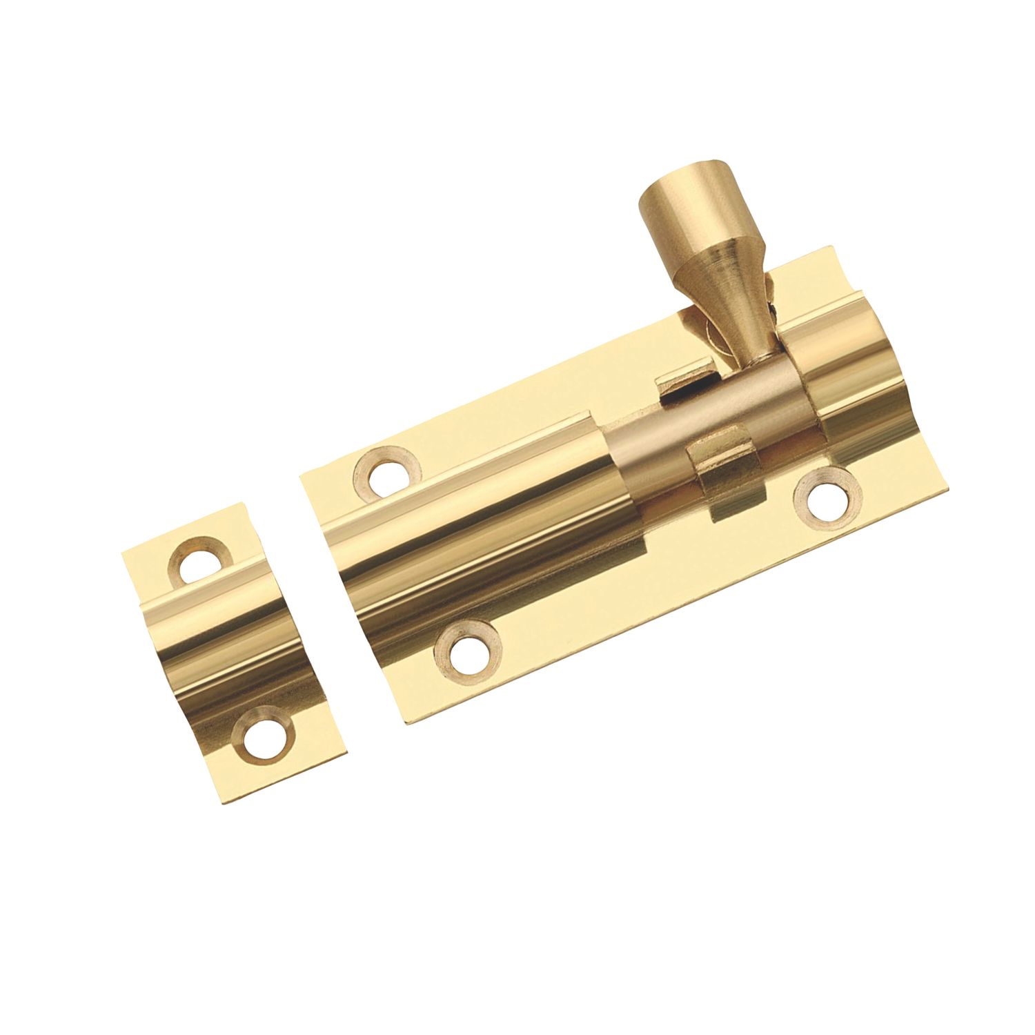 Smith & Locke Barrel Door Bolt Polished Brass 63mm (942TE)