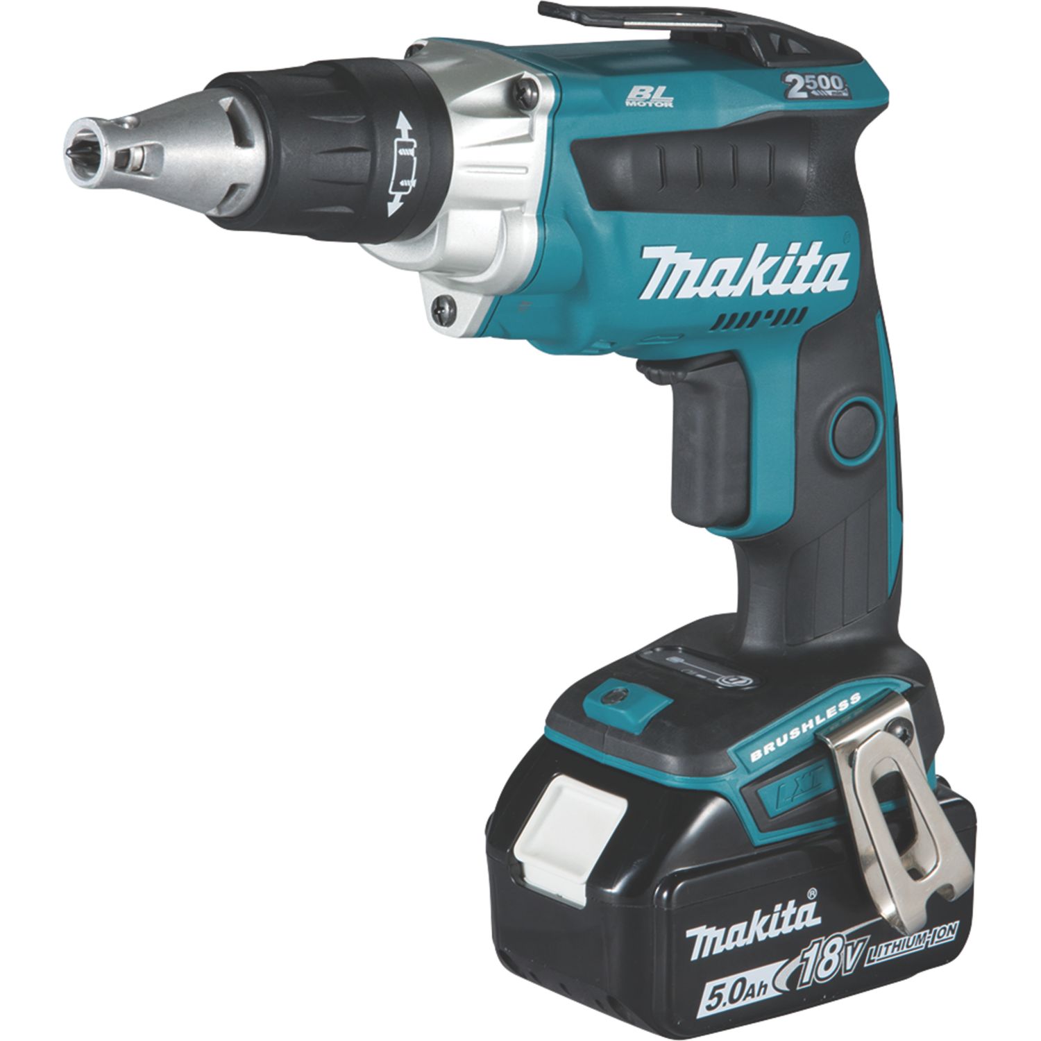 Makita DFS250RTJ 18V 2 x 5.0Ah Li-Ion LXT Brushless Cordless Drywall Screwdriver (942XJ)