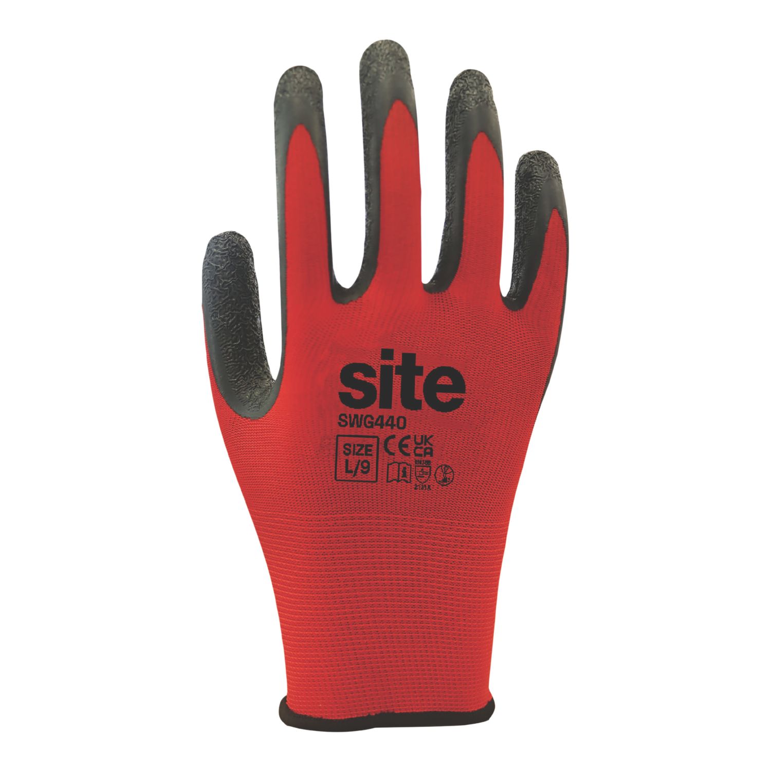 Site SWG440 Safety Gloves Red / Black Large (942YW)