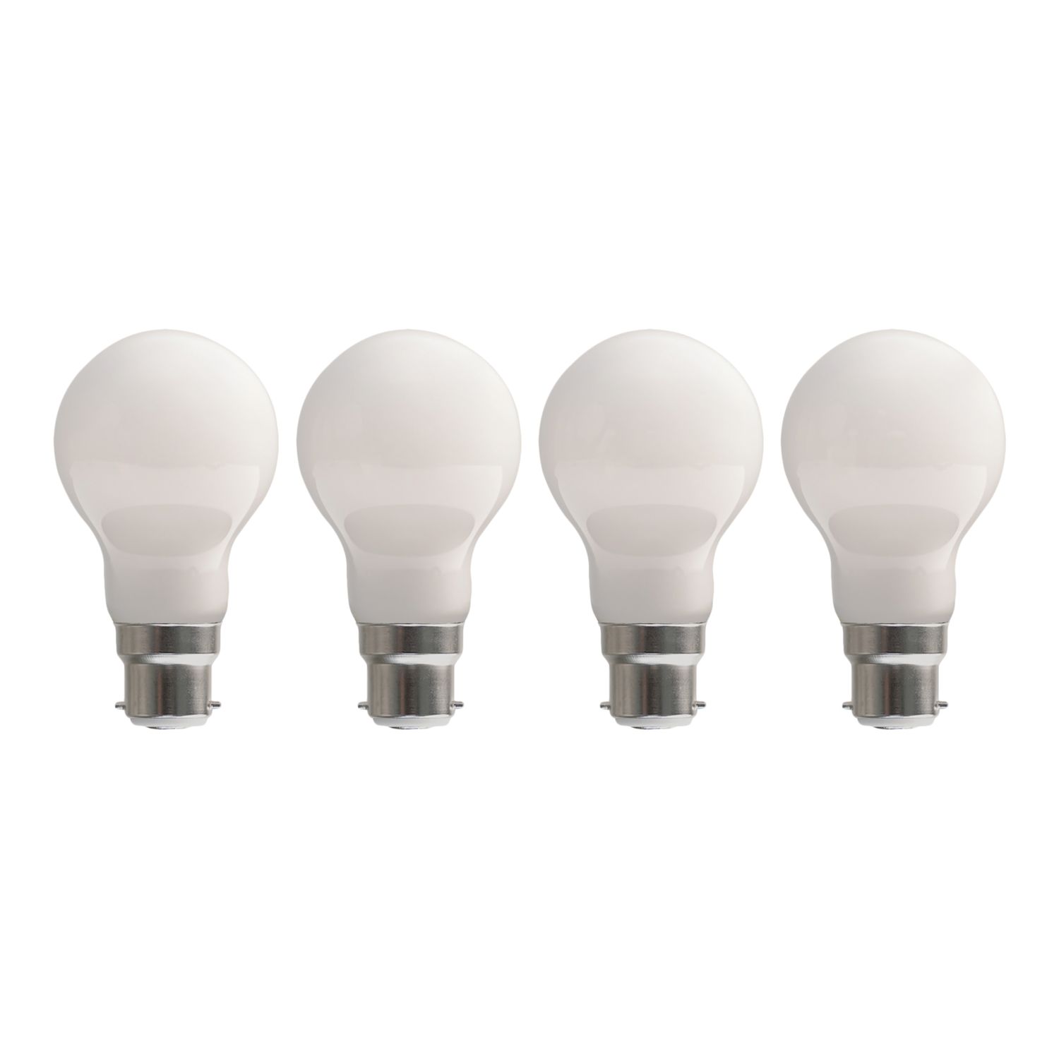 LAP B22 A60 LED Light Bulb Milky 806lm 4.9W 4 Pack (944CF)