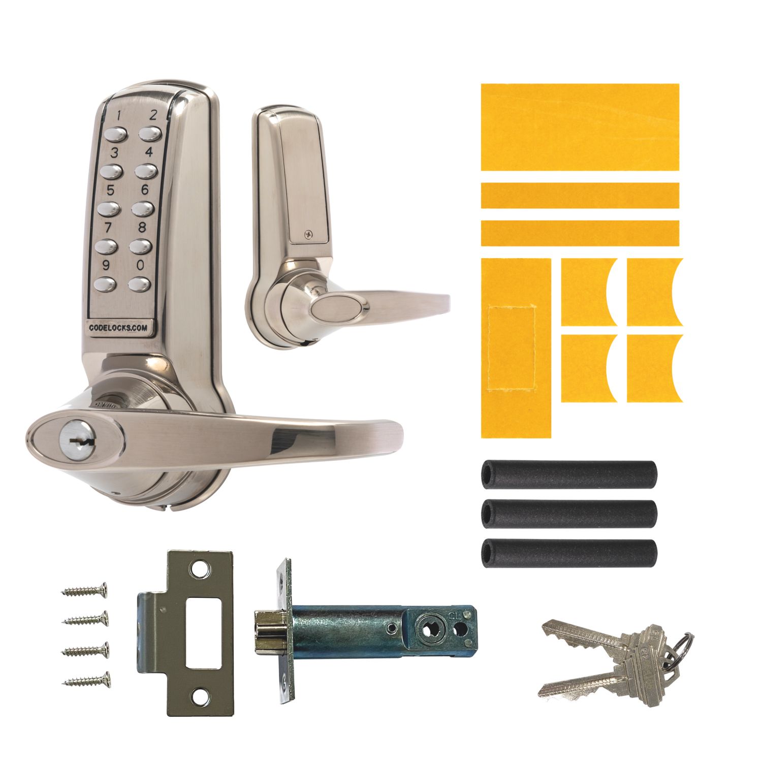 Codelocks Fire Rated Push-Button Lock & Mortice Latch with Code-Free Mode 70mm (945KK)