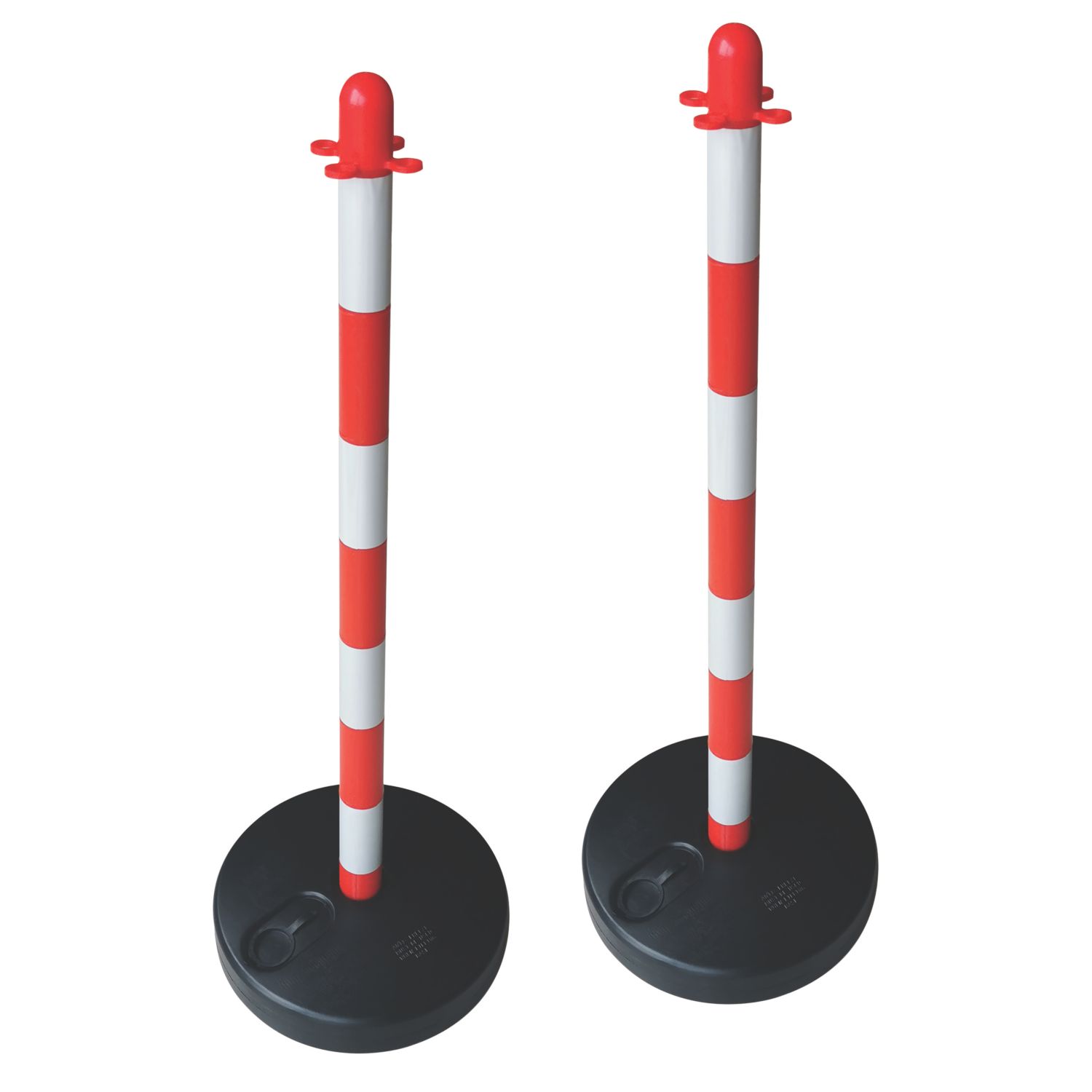 Essentials Barrier Chain Support Posts & Bases Red & White 300mm 2 Pack (945RE)