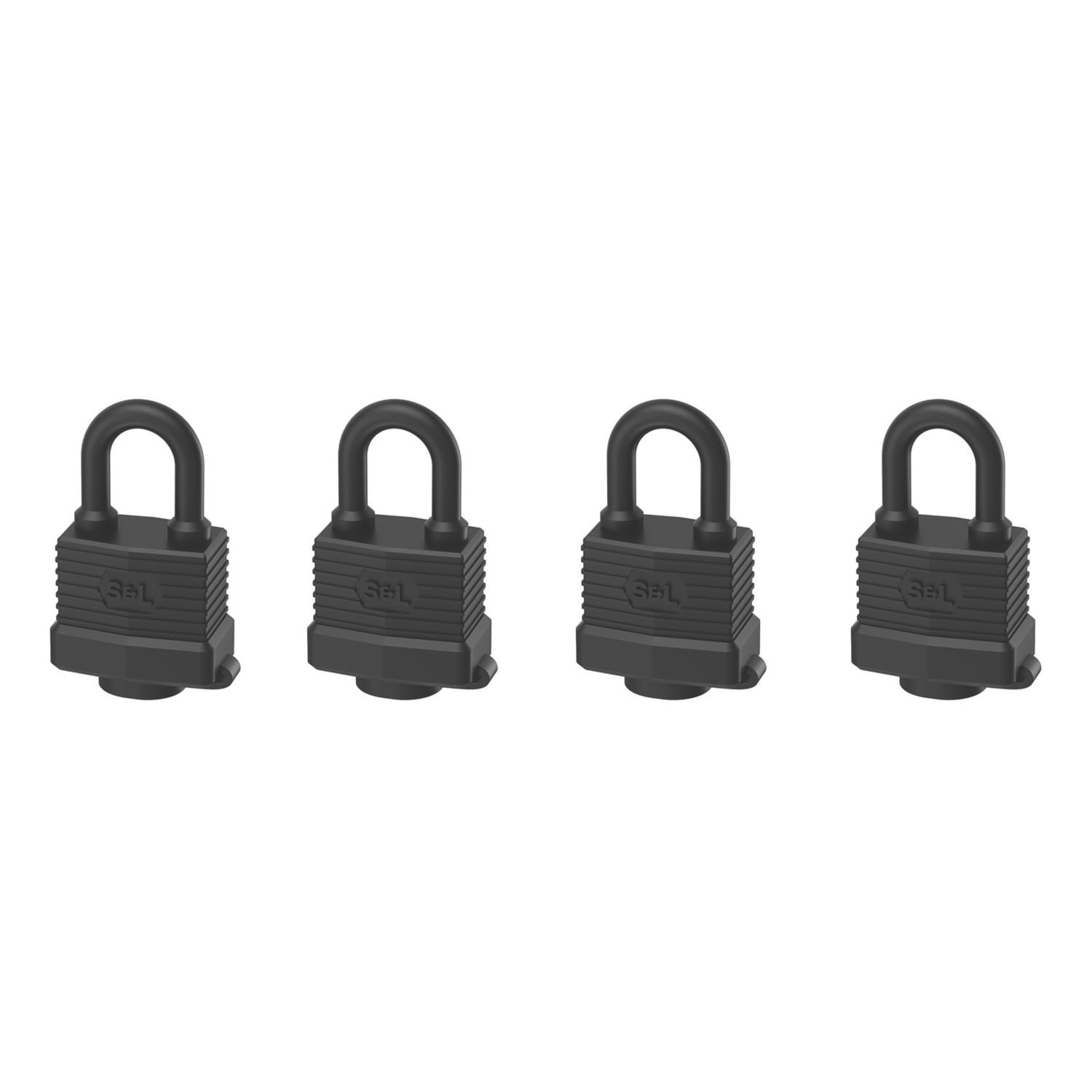 Smith & Locke Laminated Steel Keyed Alike Closed Shackle Padlocks 50mm 4 Pack (946FC)