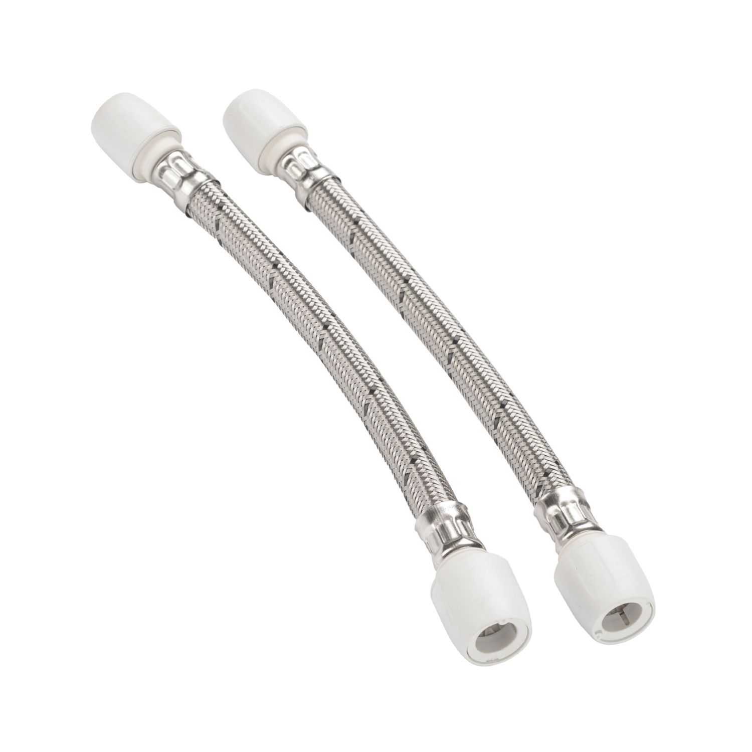 Hep2O Push-Fit Connection Flexible Tap Connectors 15mm x 15mm x 300mm 2 Pack (9476R)