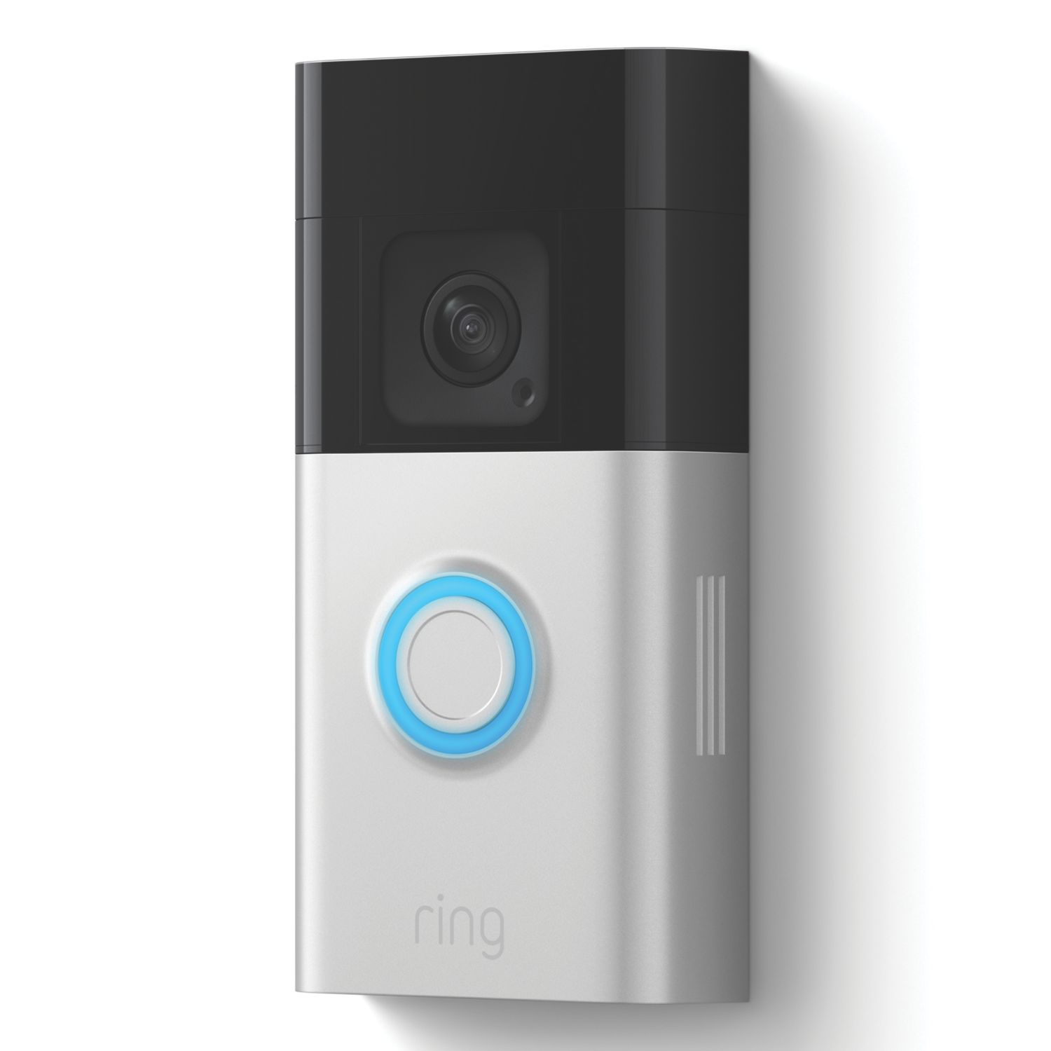 Ring Wired or Wireless Smart Video Doorbell Plus Satin Nickel (947KC)