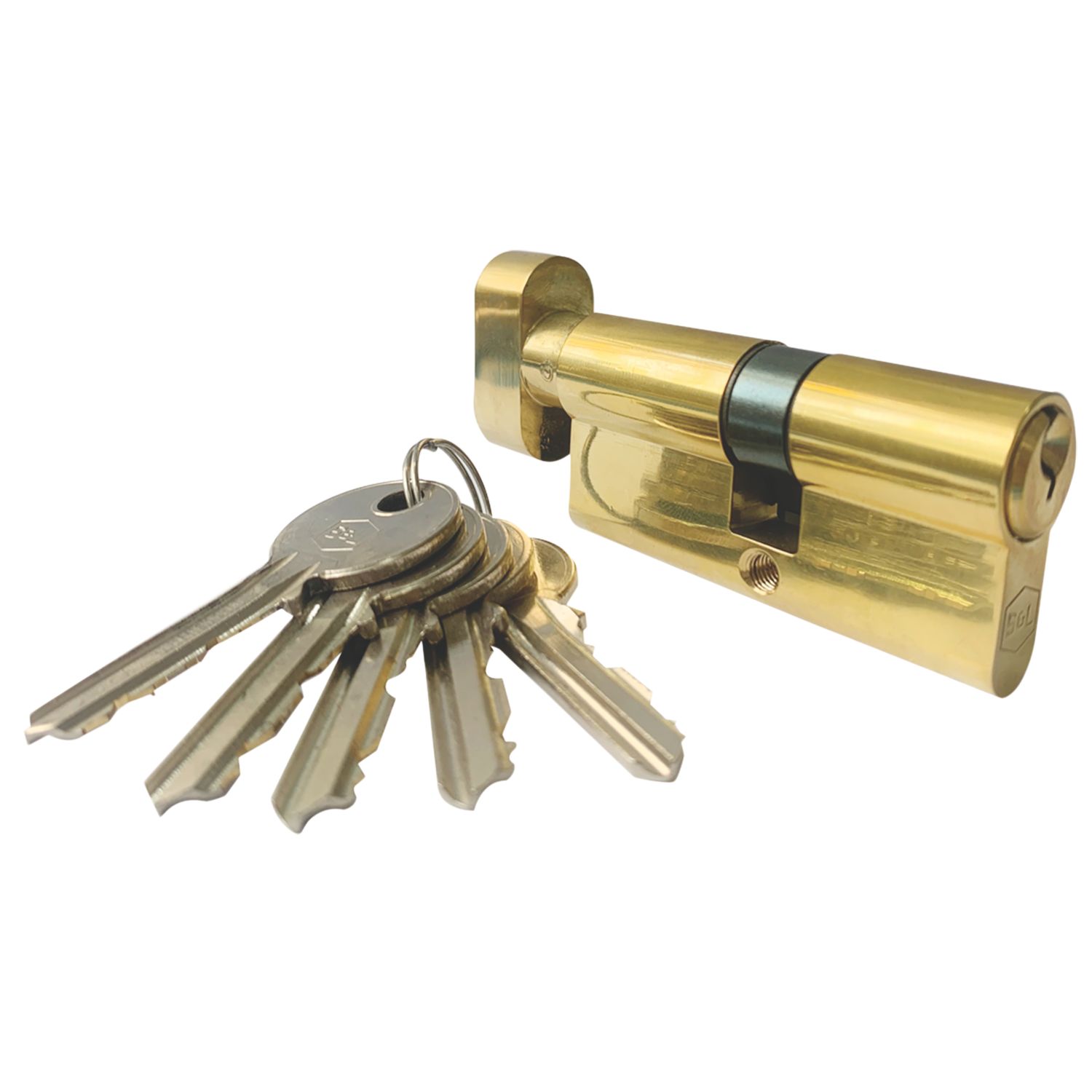 Smith & Locke 6-Pin Cylinder Thumbturn Lock 35-35 (70mm) Polished Brass (948TE)