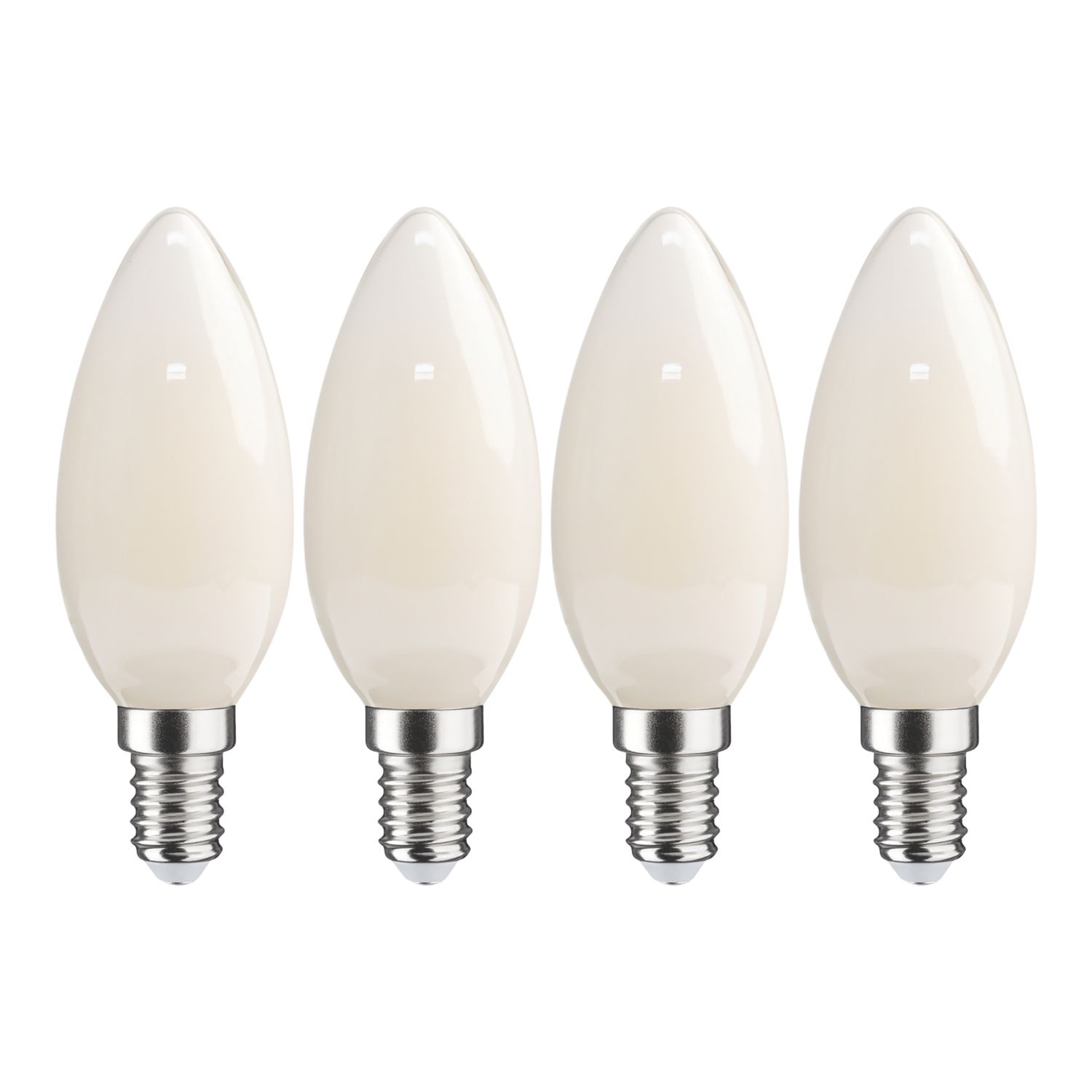 LAP E14 Candle LED Light Bulb Milky 470lm 2.9W 4 Pack (949CF)