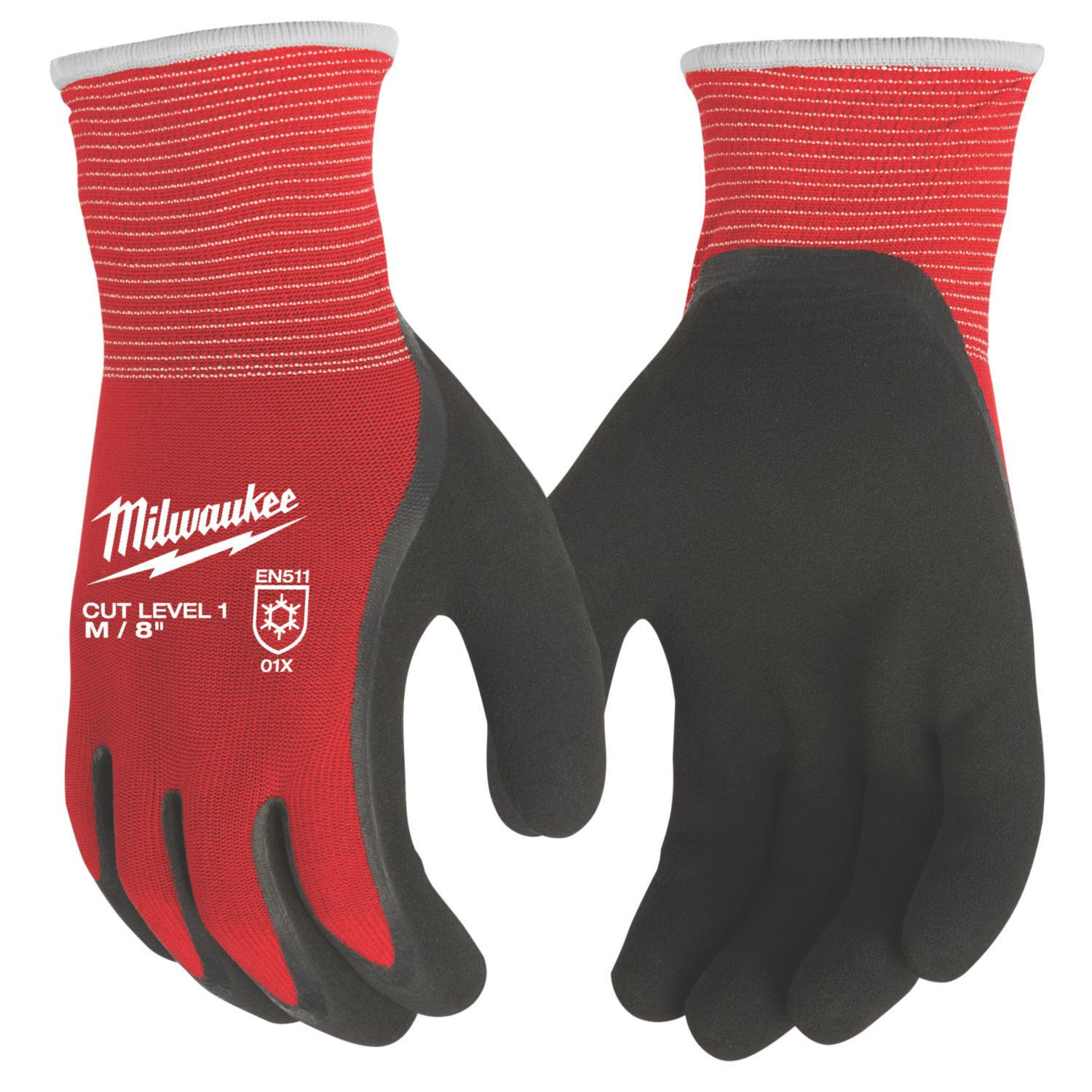 Milwaukee Winter Cut Level 1 Gloves Red/Black Large (949GC)