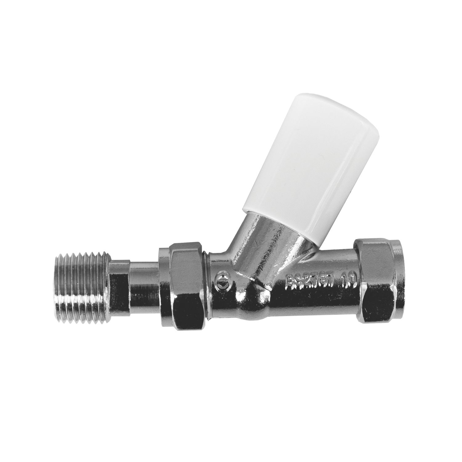 Drayton 15mm x 1/2" White Straight Lockshield Radiator Valve (9505R)