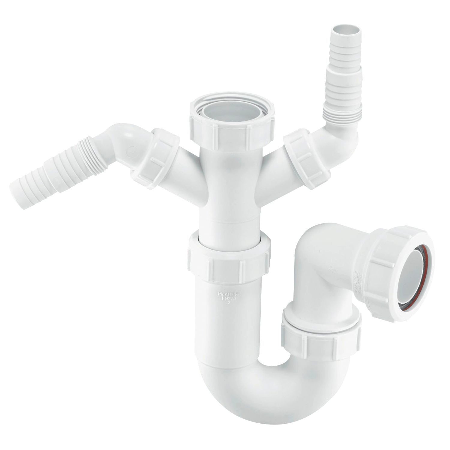 McAlpine Double Appliance Trap White 40mm (95241)