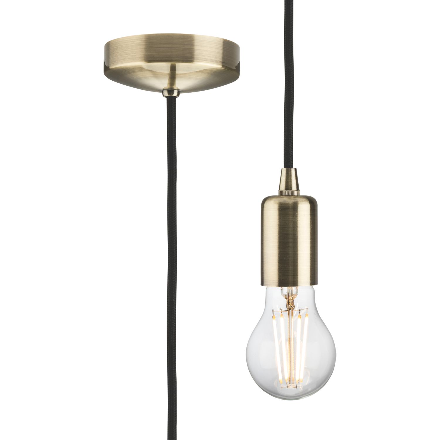 Knightsbridge Contemporary Long Pendant Antique Brass (952TY)