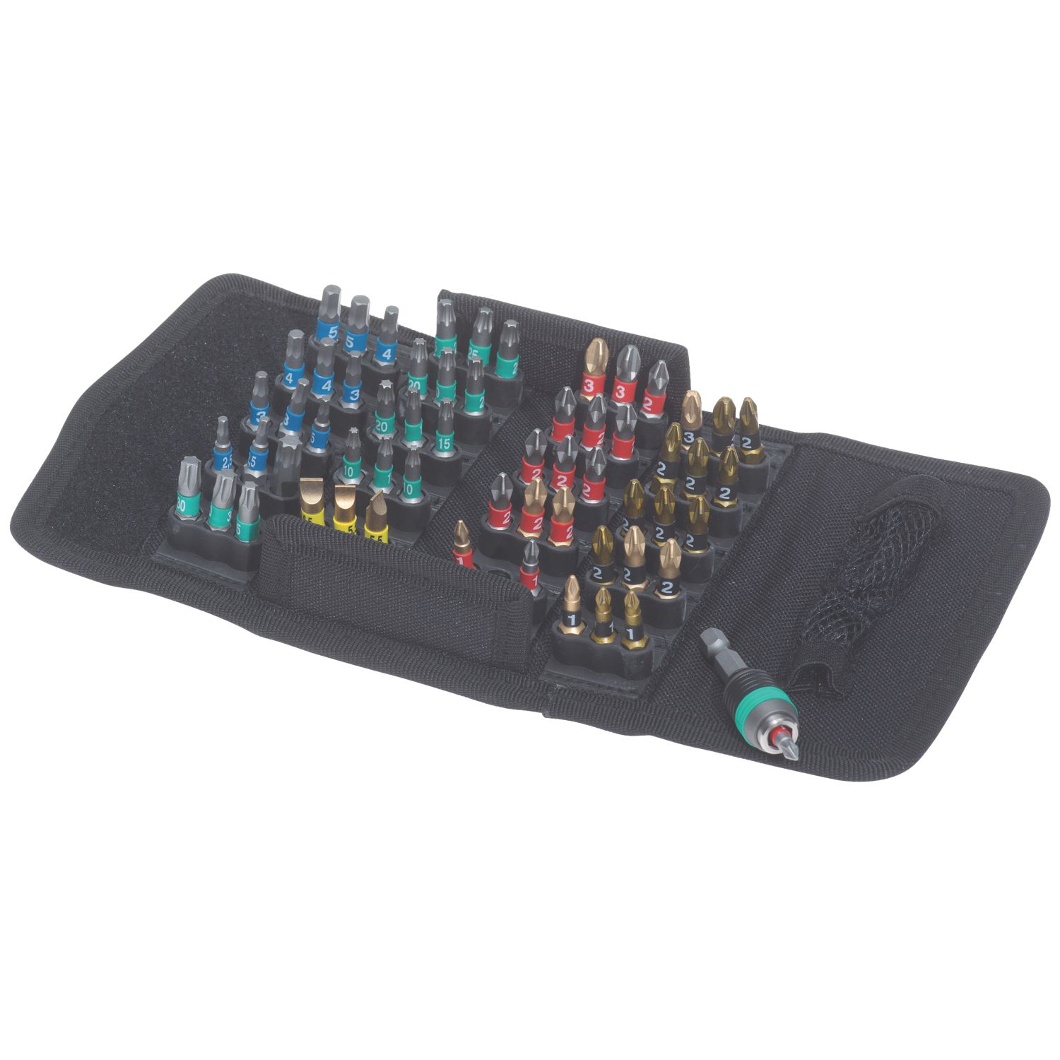 Wera Bit-Safe 1/4" Hex Shank Mixed BiTorsion Rapidaptor Screwdriver Bit Set 61 Pieces (953FP)