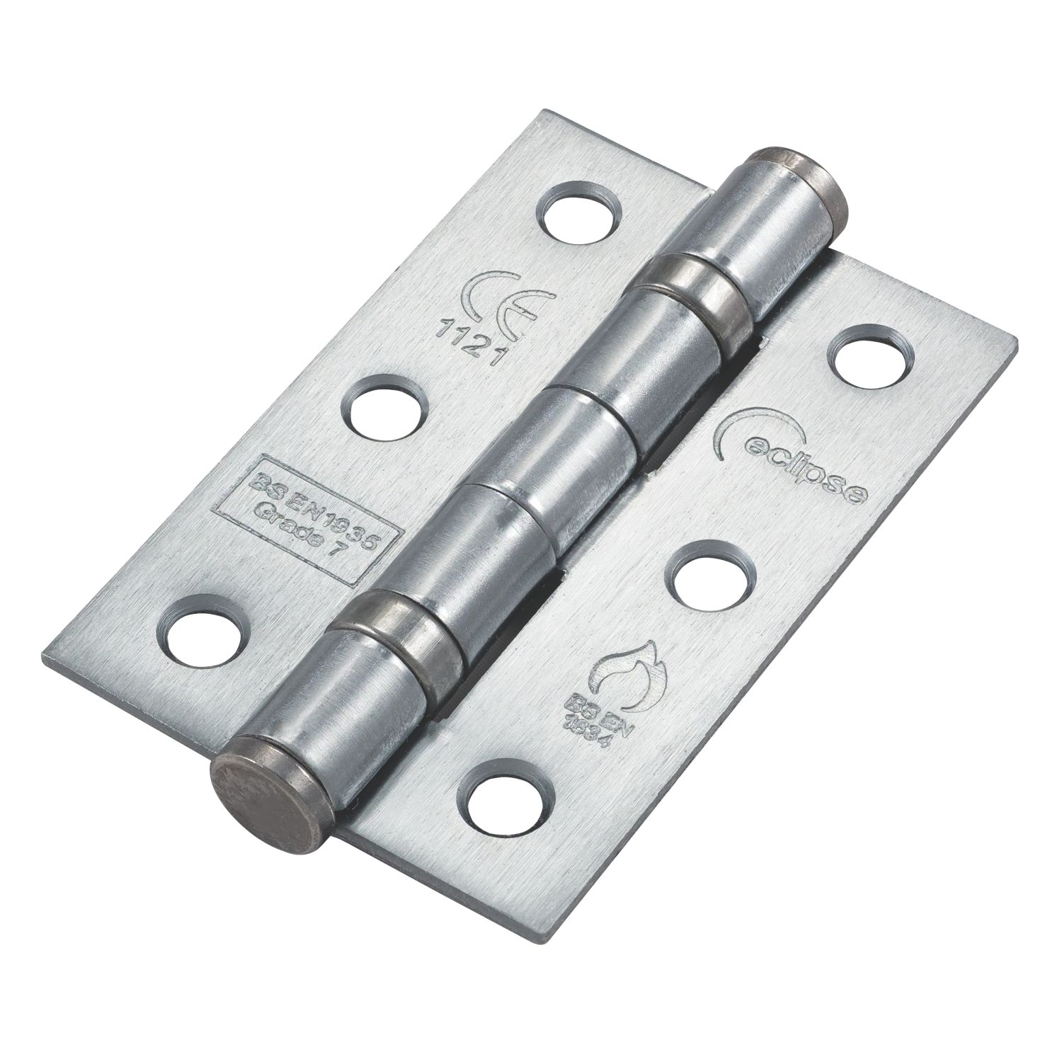 Eclipse Eclipse Satin Chrome Grade 7 Fire Rated Door Ball Bearing Hinges 76mm x 51mm 20 Pack (953PH)