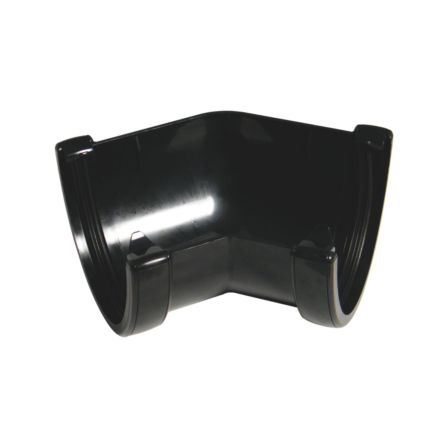 FloPlast Hi-Cap uPVC 135° Half Round Gutter Angle Black 115mm (95546)