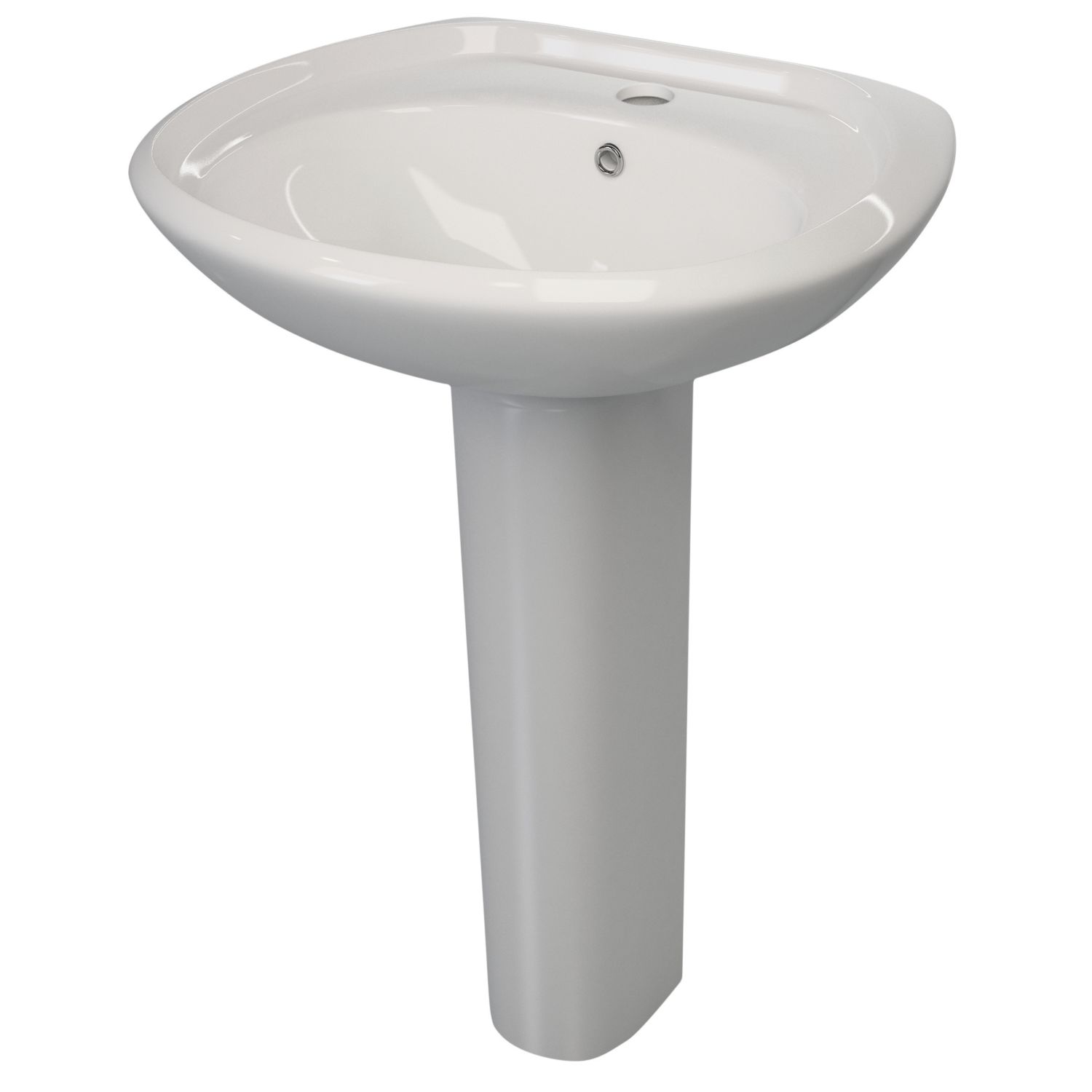 Basin-to-Go Full Pedestal Bathroom Basin 1 Tap Hole 570mm (9556P)