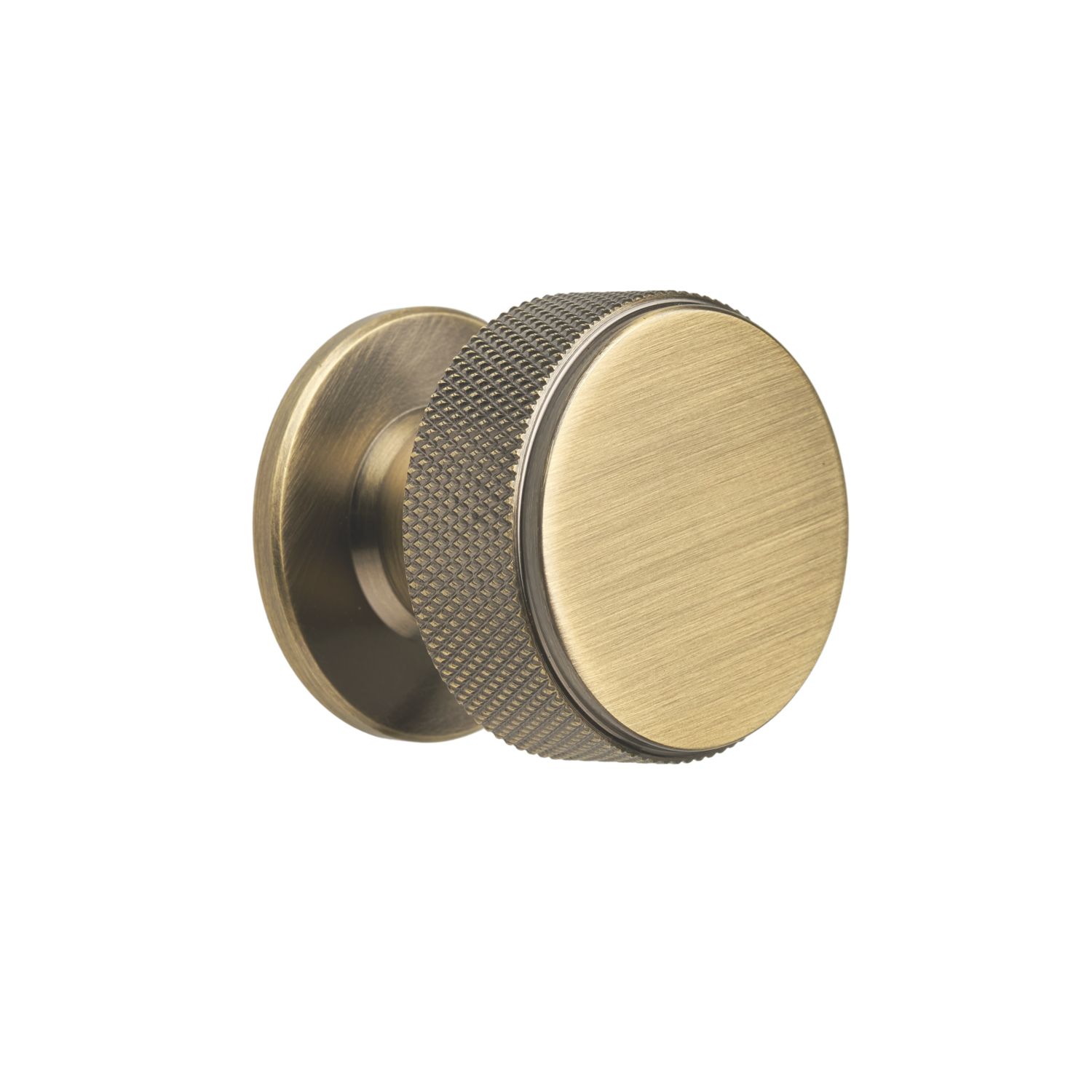 Elite Knobs & Handles Kensington Knurled Cabinet Knob Antique Brass 35mm (955KK)