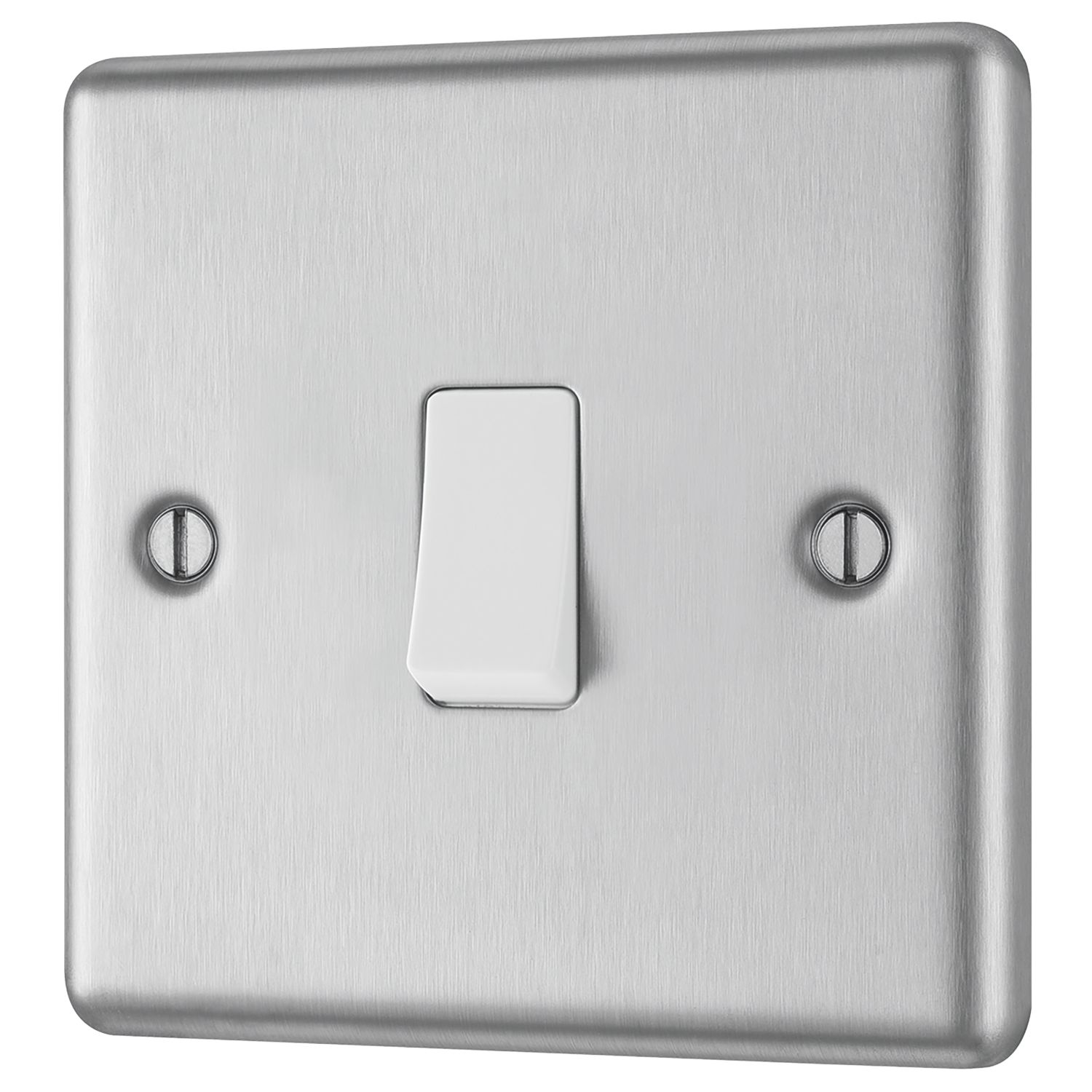 LAP 10AX 1-Gang Intermediate Switch Brushed Stainless Steel with White Inserts (95693)