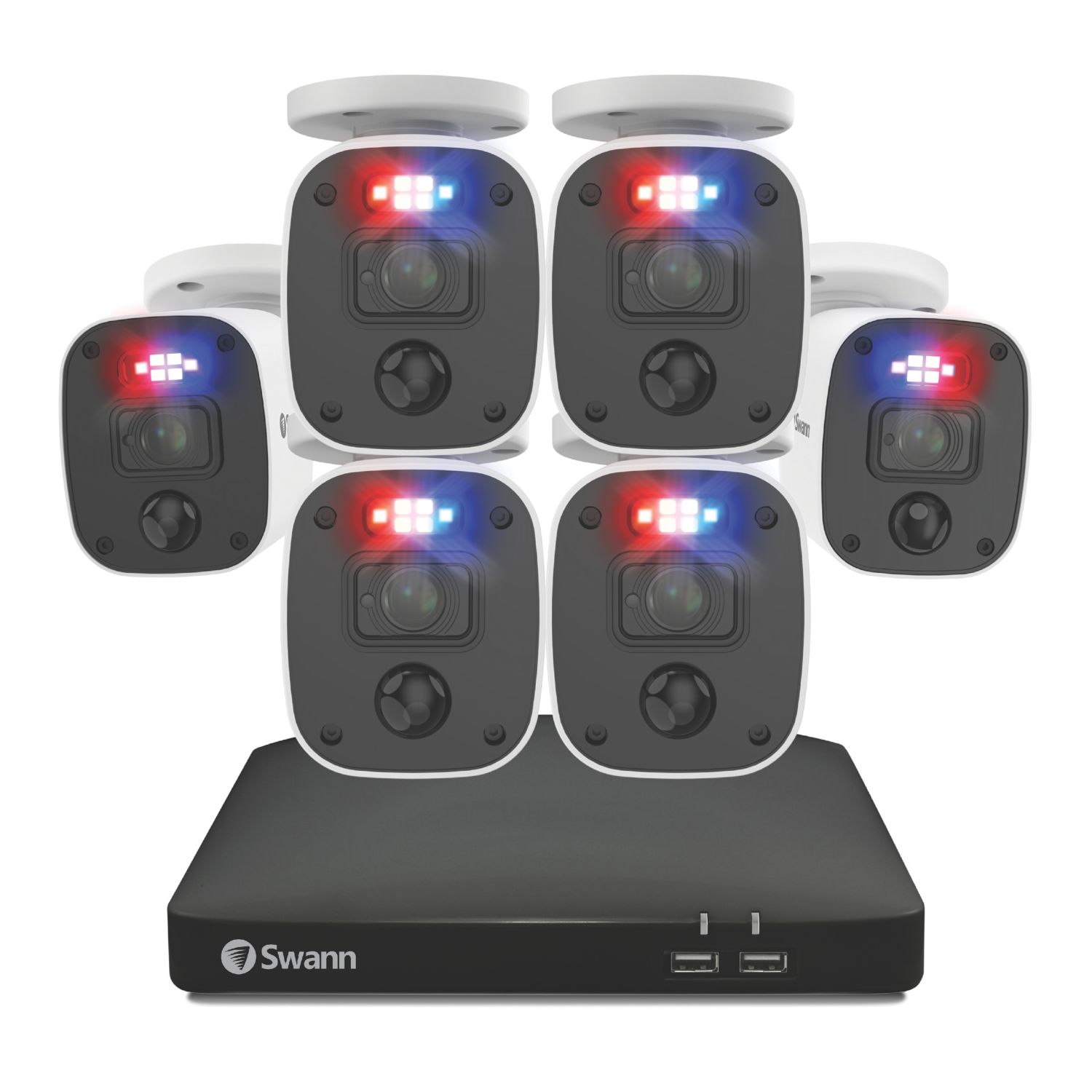 Swann SWDVK-8468562KMQB-EU 256GB SDD CardGB 8-Channel 4K Wired DVR Security System & 6 x 2K Indoor & Outdoor Cameras (956CE)