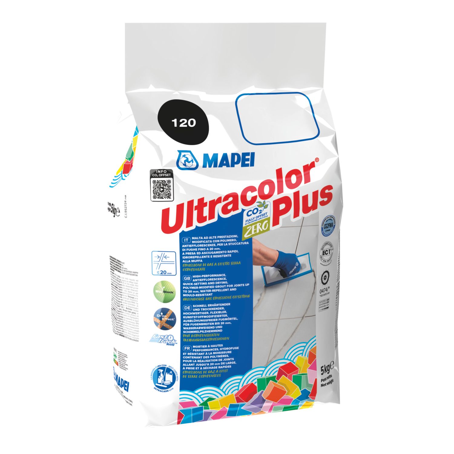 Mapei Ultracolor Plus Wall & Floor Grout Black 5kg (957FX)